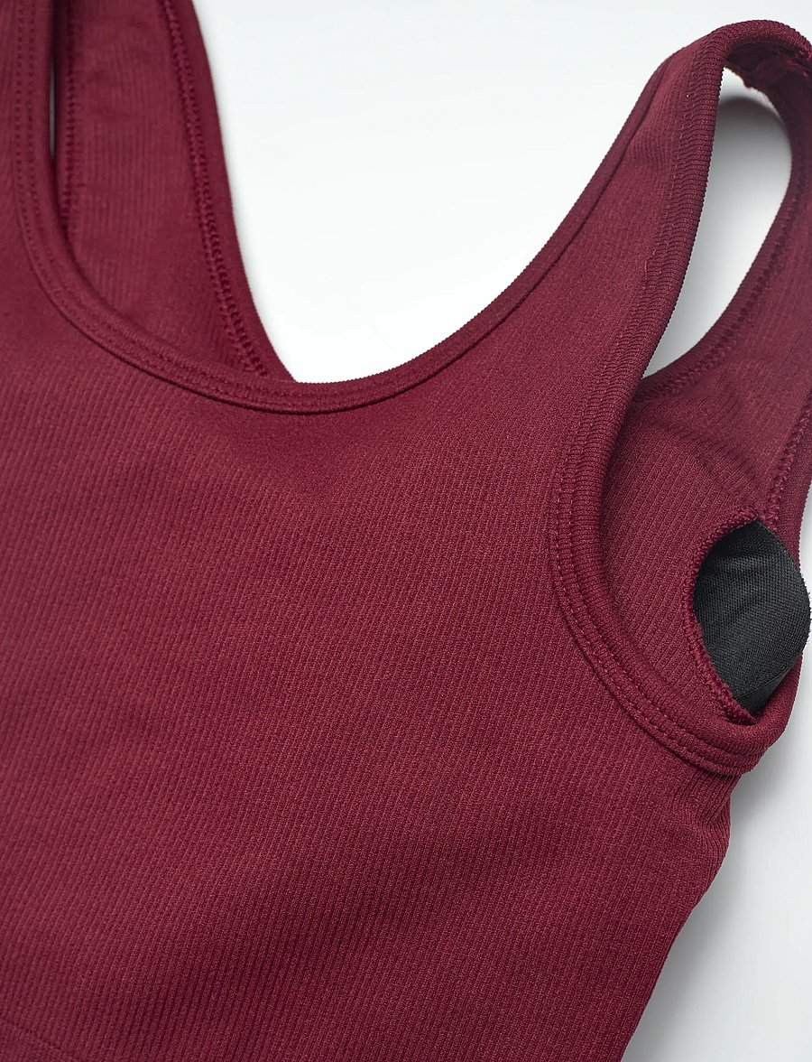 Moonchild Yoga Wear - Soft Rib Seamless Crop Top - crop tops - burgundy - 2