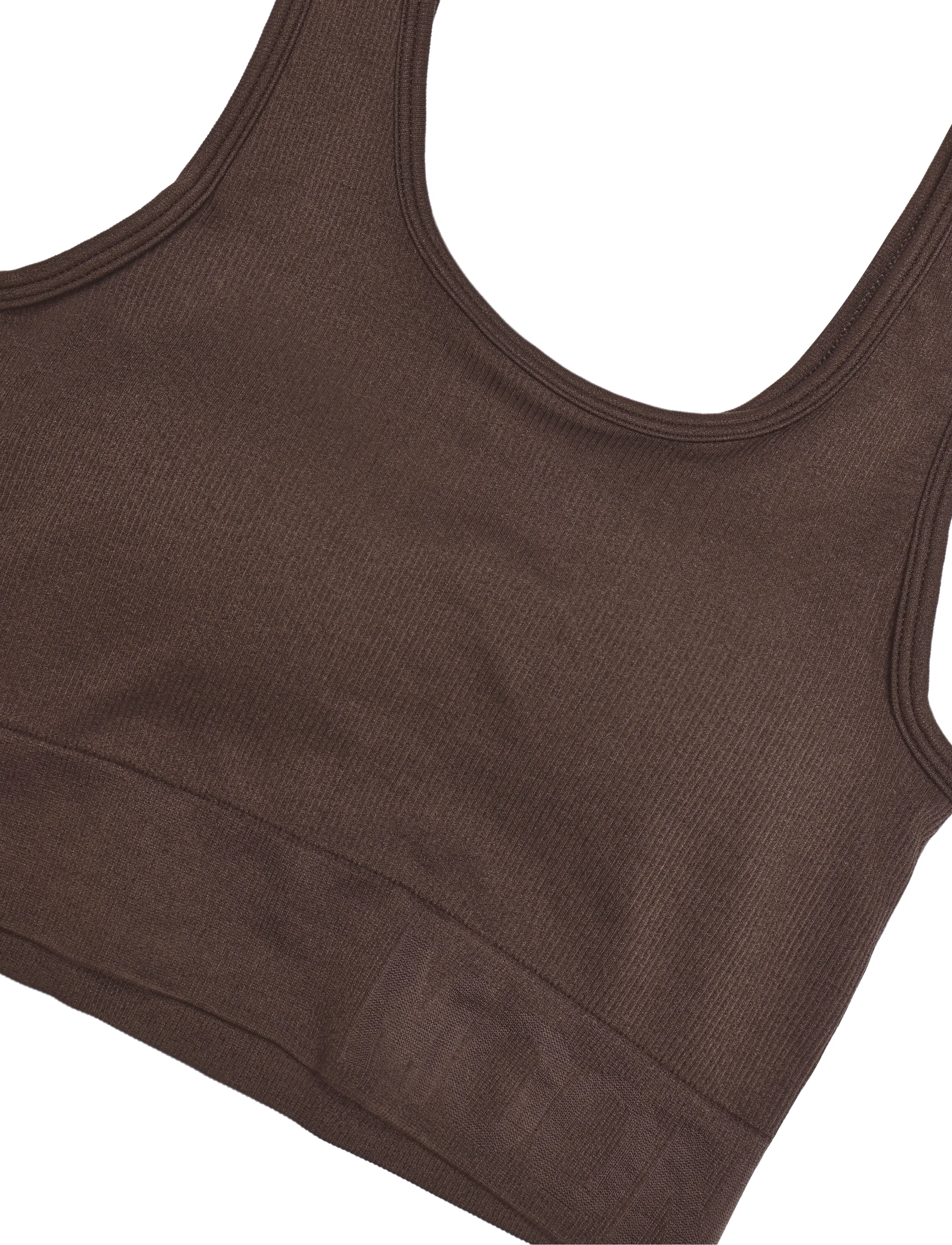 Moonchild Yoga Wear - Soft Rib Seamless Crop Top - tanktops - coco powder - 2