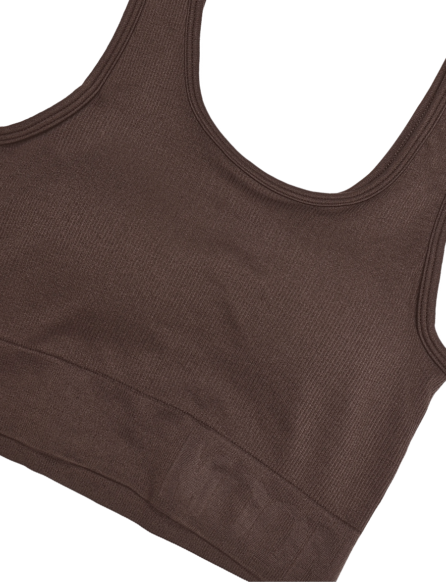 Moonchild Yoga Wear - Soft Rib Seamless Crop Top - tanktops - coco powder - 2