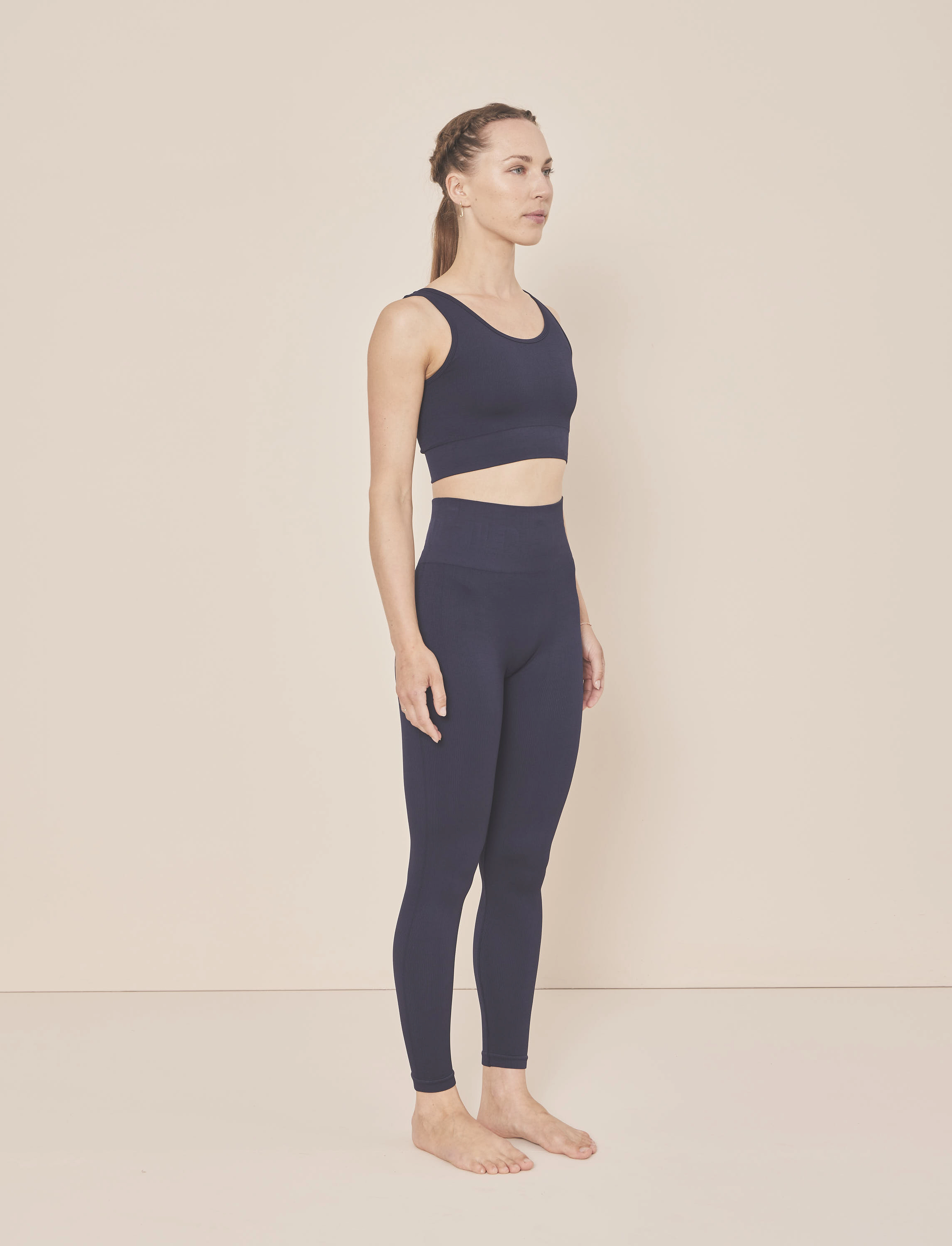 Moonchild Yoga Wear Soft Rib Seamless Crop Top - Tanktops - NAVY BLUE / navy