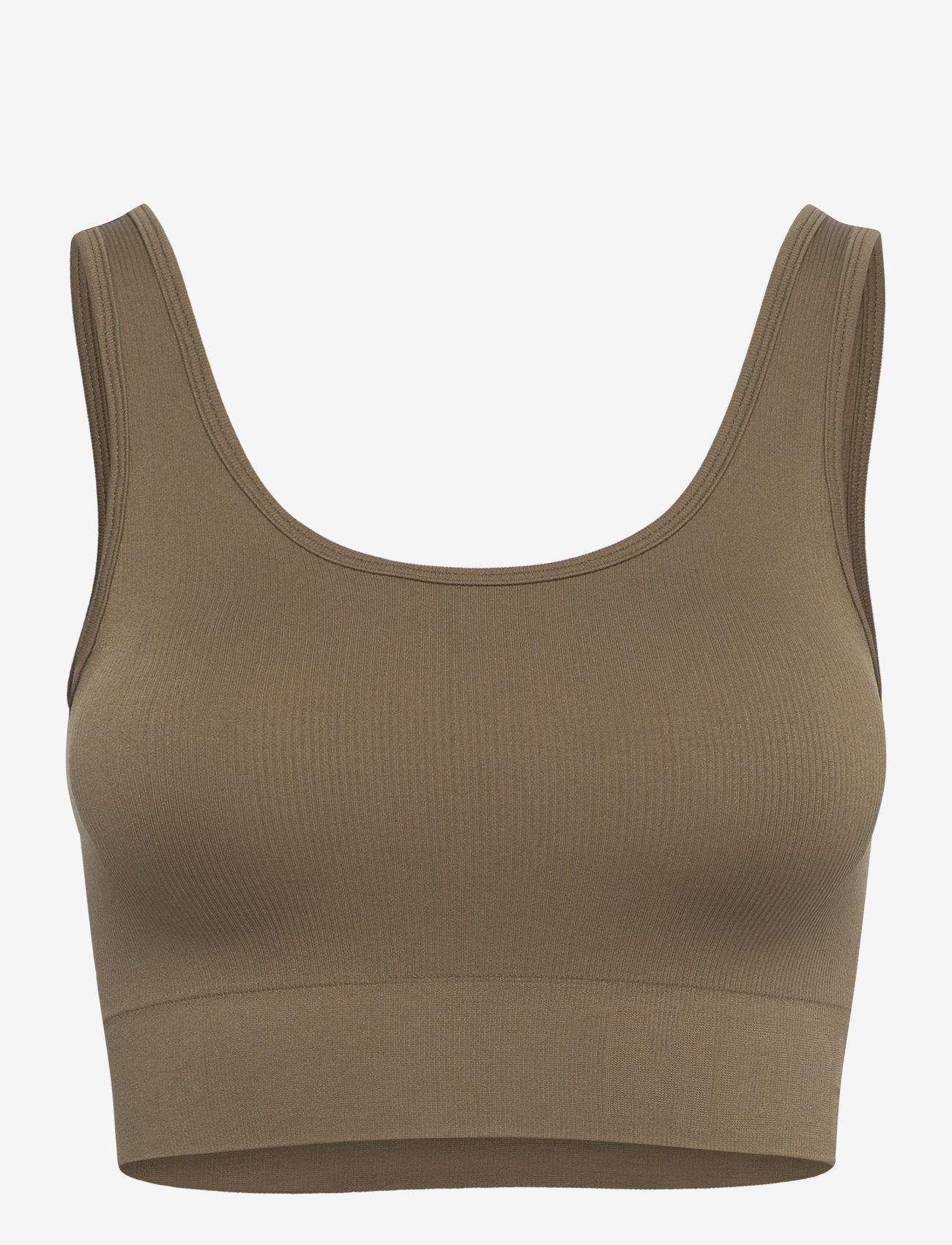 Moonchild Yoga Wear - Soft Rib Seamless Crop Top - crop tops - olive - 1