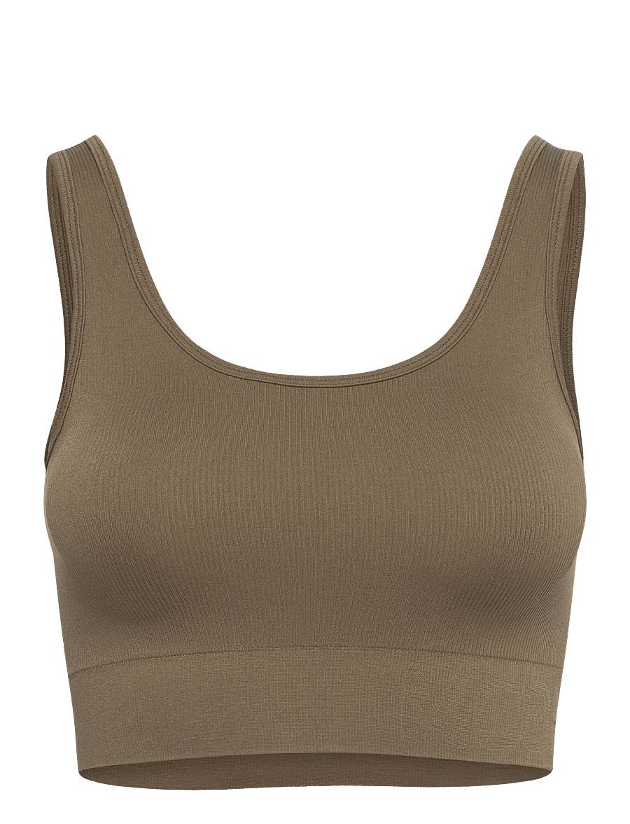 Moonchild Yoga Wear - Soft Rib Seamless Crop Top - crop tops - olive - 1