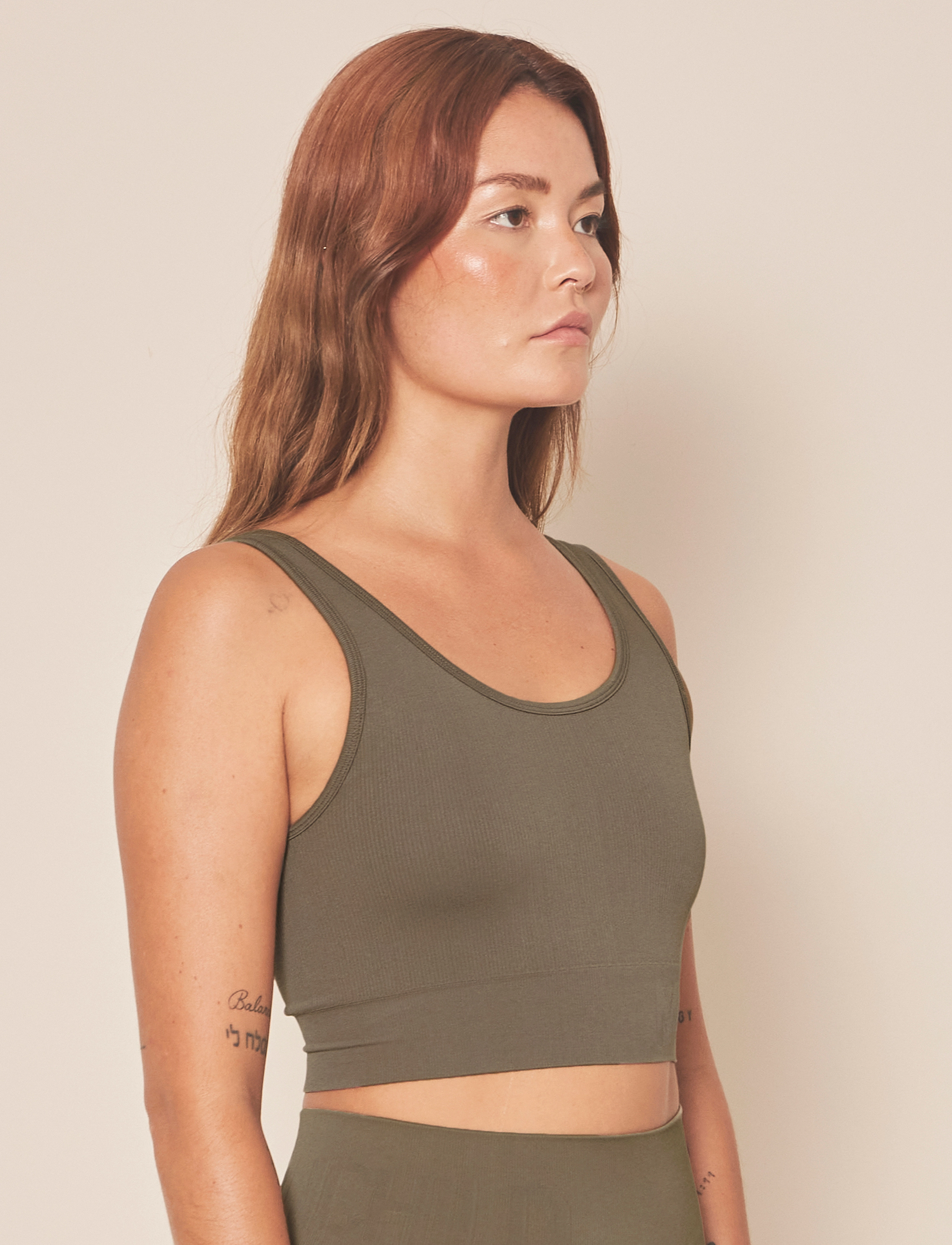 Moonchild Yoga Wear Soft Rib Seamless Crop Top, XS, Green, Bh'Er Og Toppe > Sports-Bh'Er - Alle, Dame