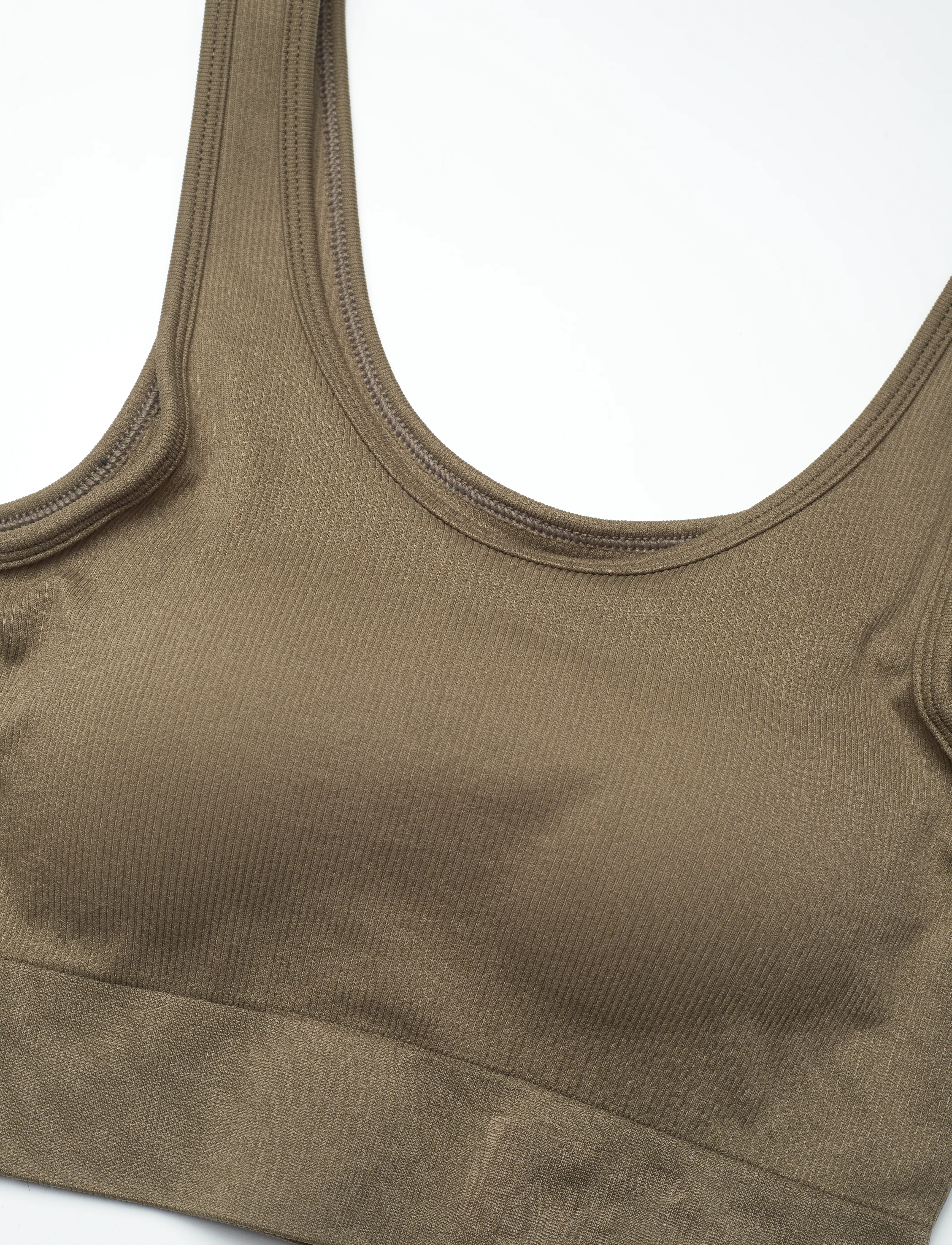 Moonchild Yoga Wear - Soft Rib Seamless Crop Top - crop tops - olive - 3