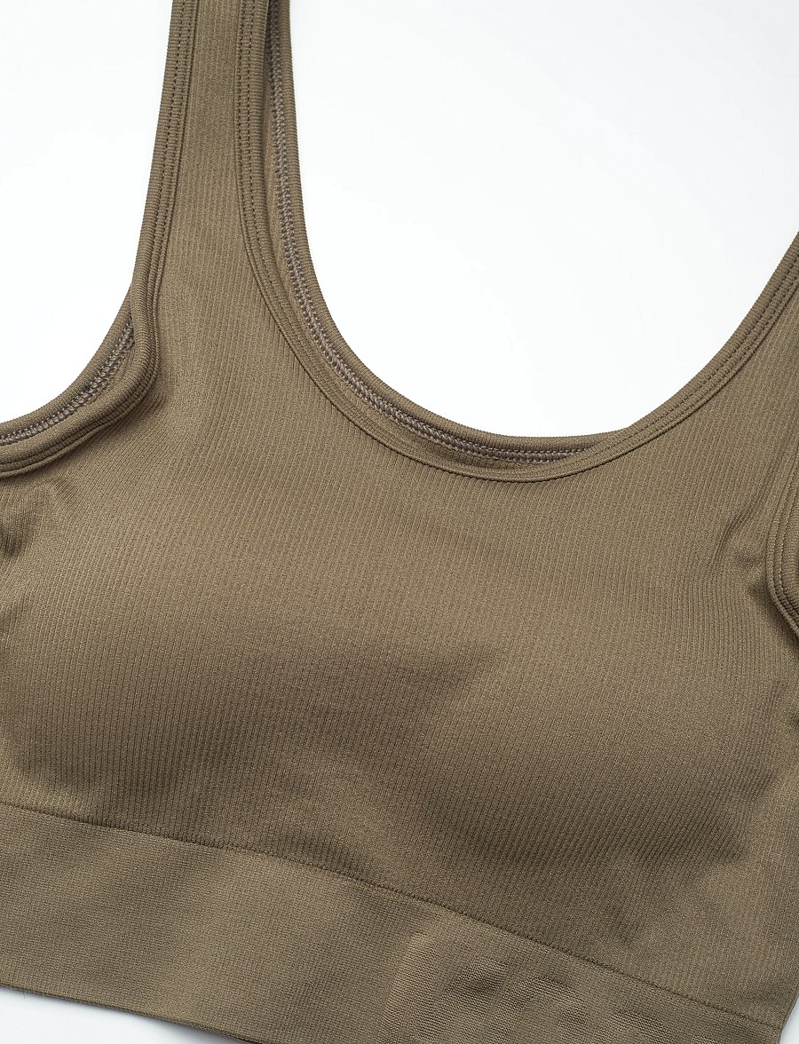 Moonchild Yoga Wear - Soft Rib Seamless Crop Top - crop tops - olive - 3