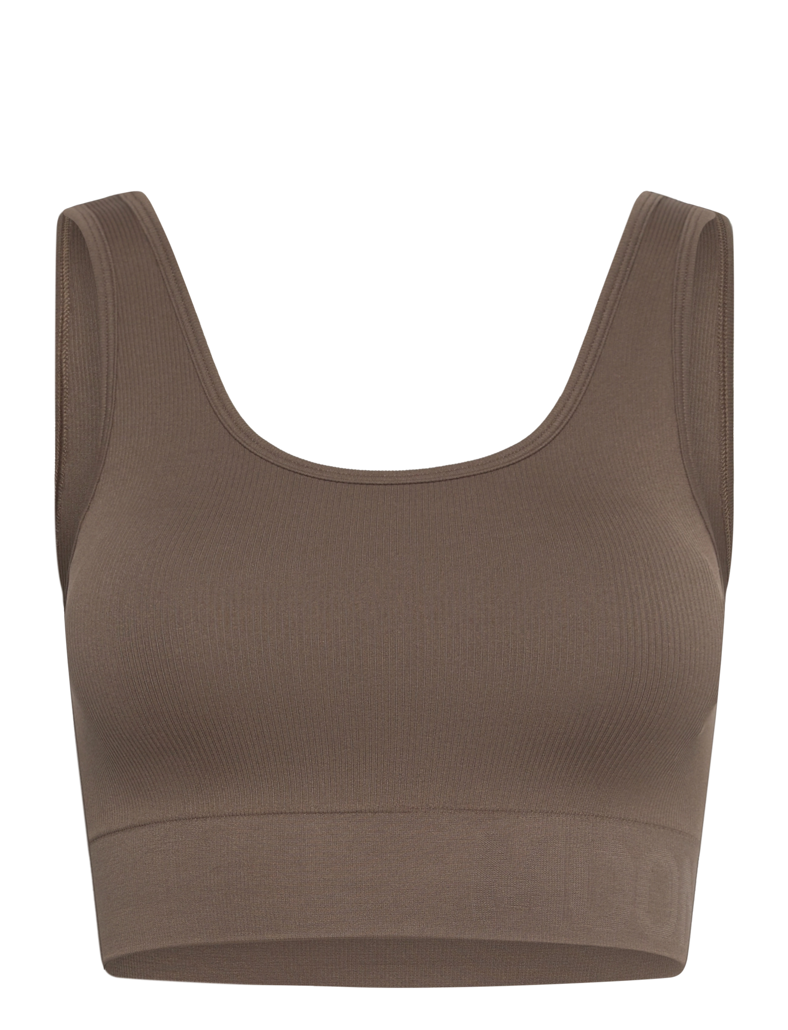 Moonchild Yoga Wear Soft Rib Seamless Crop Top - Tøj - STORM / brown