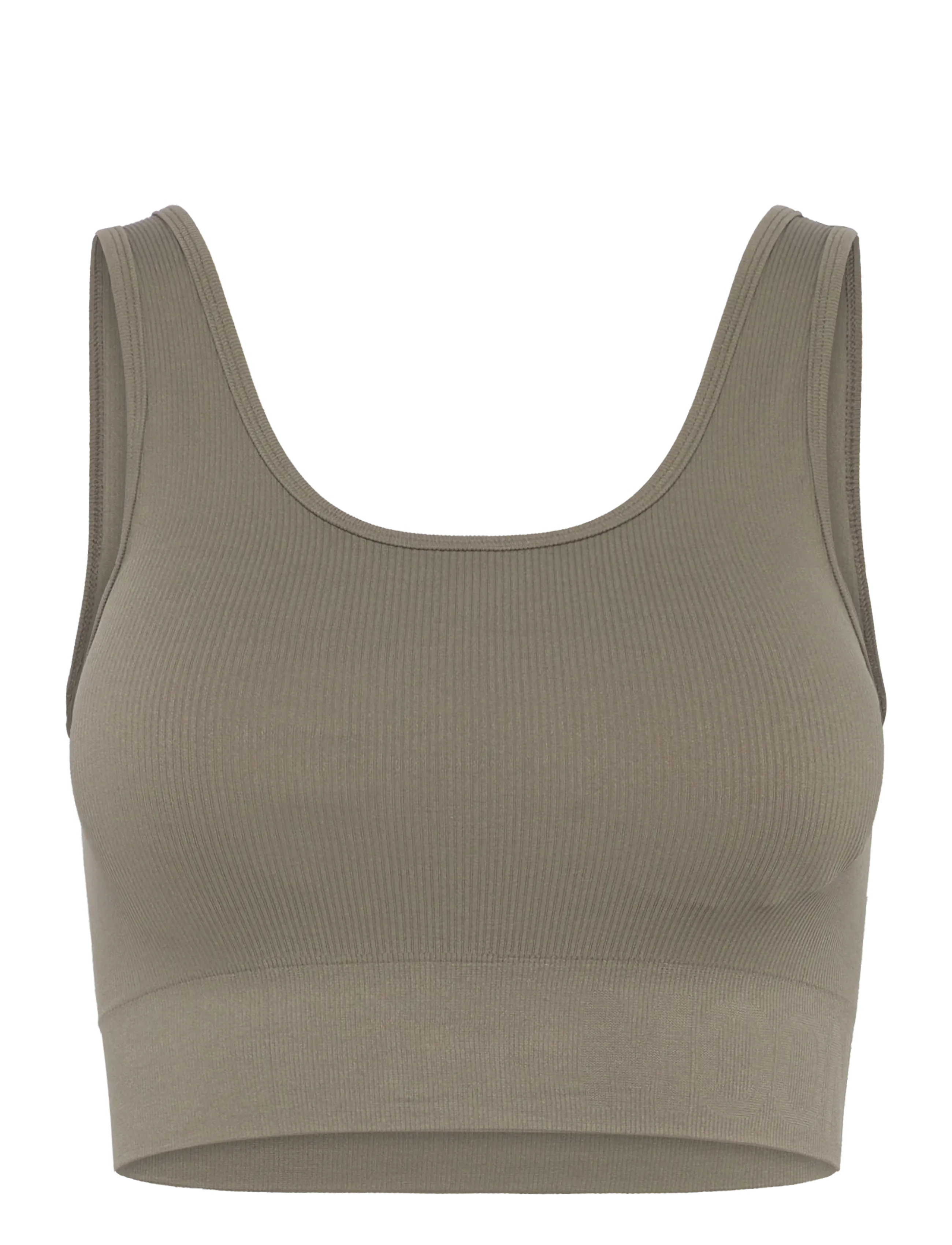 Moonchild Yoga Wear Soft Rib Seamless Crop Top - Tøj - VINTAGE KHAKI / khaki/green