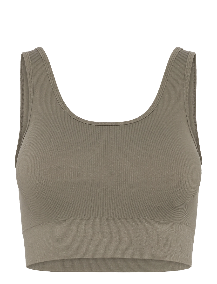 Moonchild Yoga Wear - Soft Rib Seamless Crop Top - crop tops - vintage khaki - 0