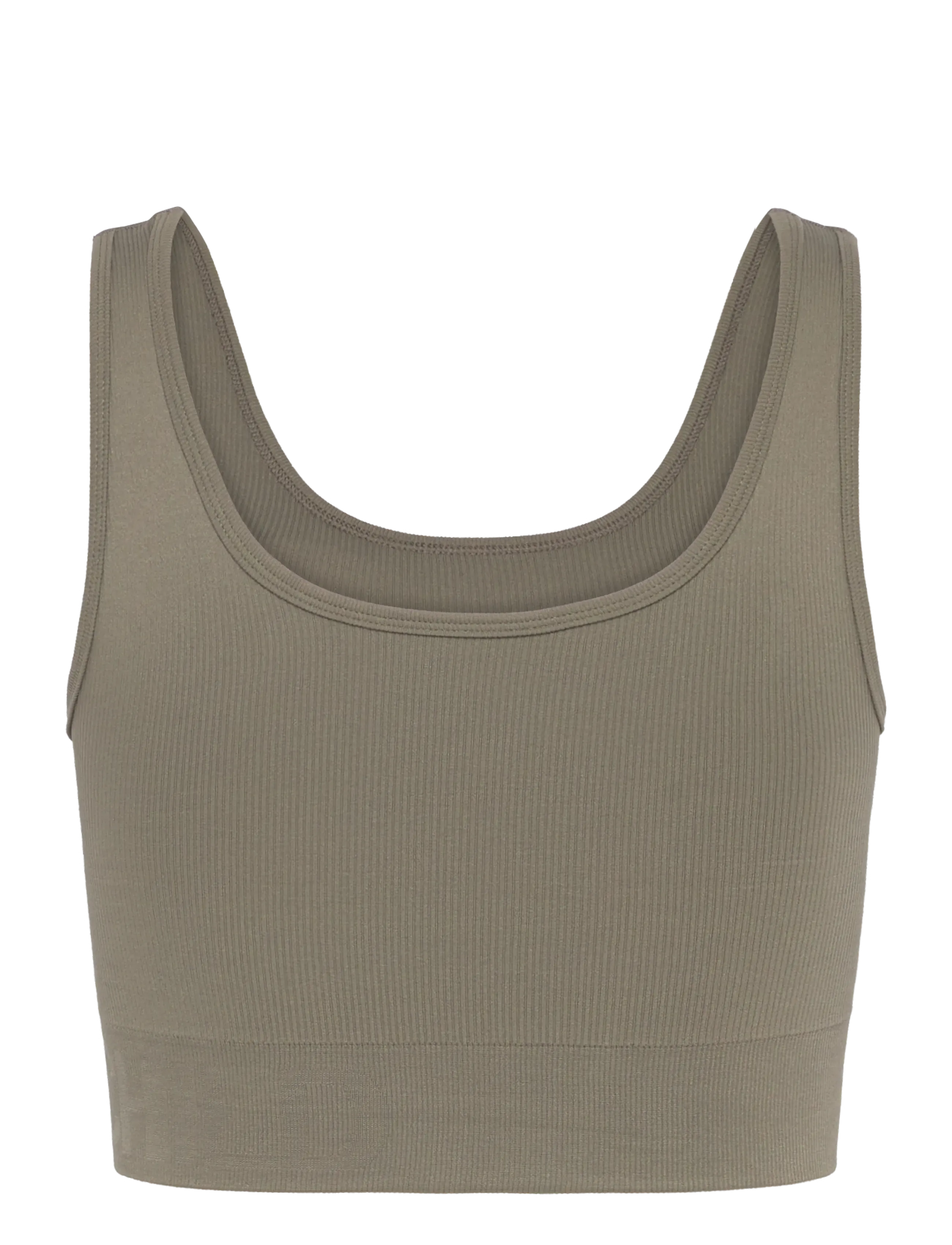 Moonchild Yoga Wear - Soft Rib Seamless Crop Top - crop tops - vintage khaki - 1