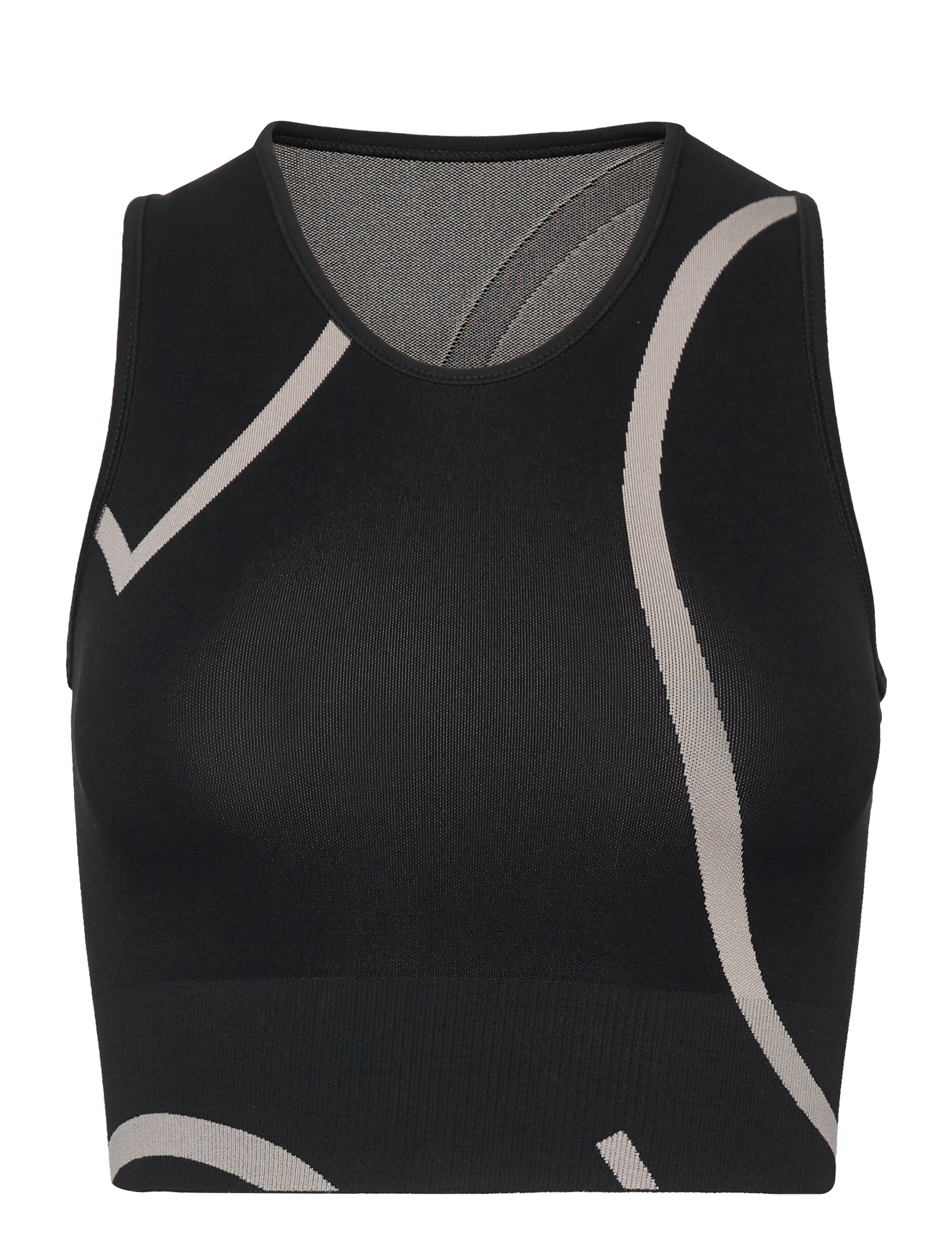 Moonchild Yoga Wear Loud Logo Crop Top - Moonchild Yoga Wear - BLACK / SUSTAINED GREY / black