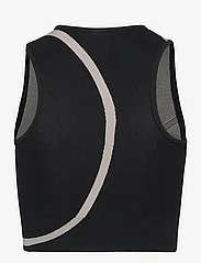 Moonchild Yoga Wear - Loud Logo Crop Top - crop-tops - black / sustained grey - 1