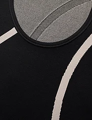 Moonchild Yoga Wear - Loud Logo Crop Top - któtkie bluzki - black / sustained grey - 3