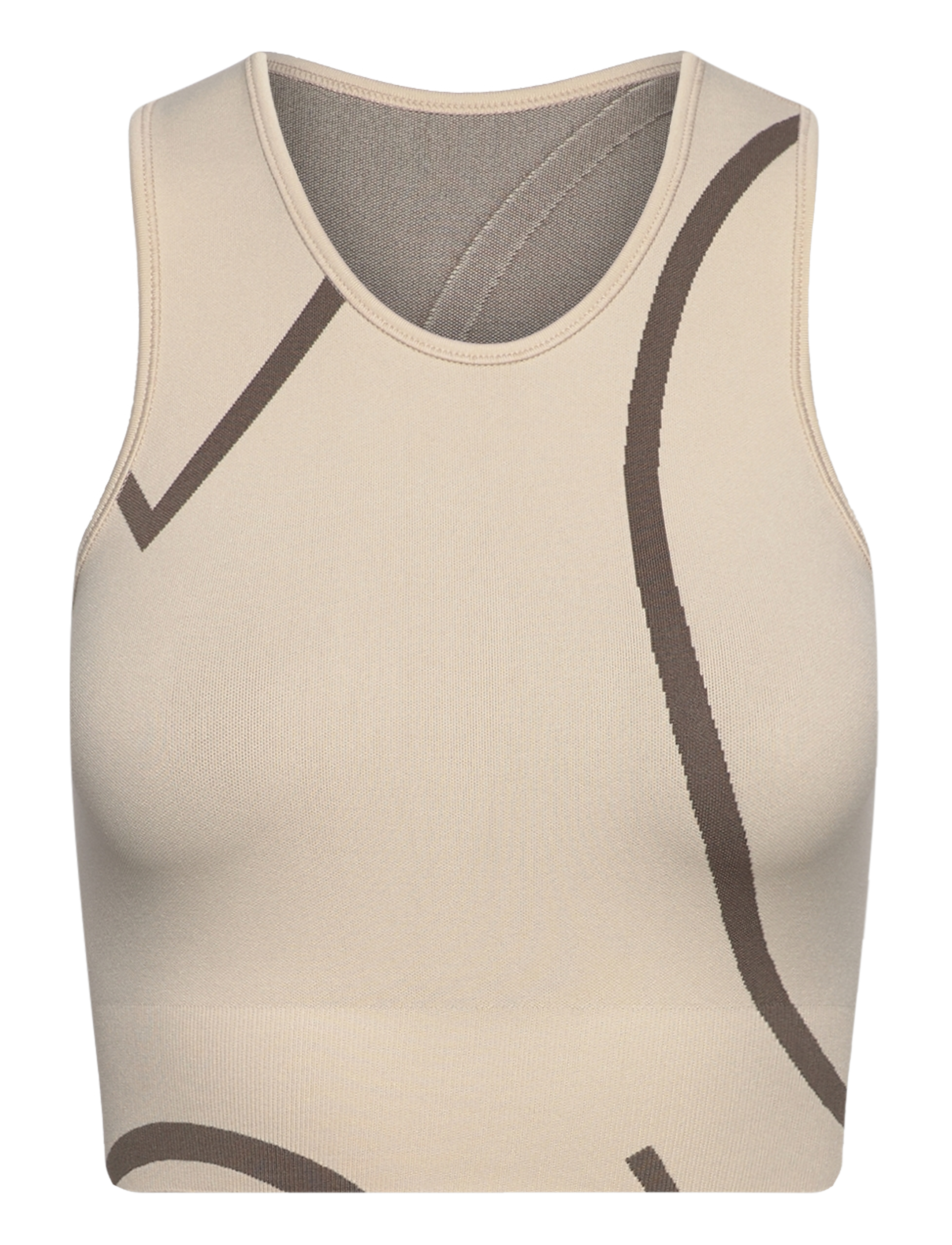 Moonchild Yoga Wear Loud Logo Crop Top - Tøj - RAIN/STORM / beige