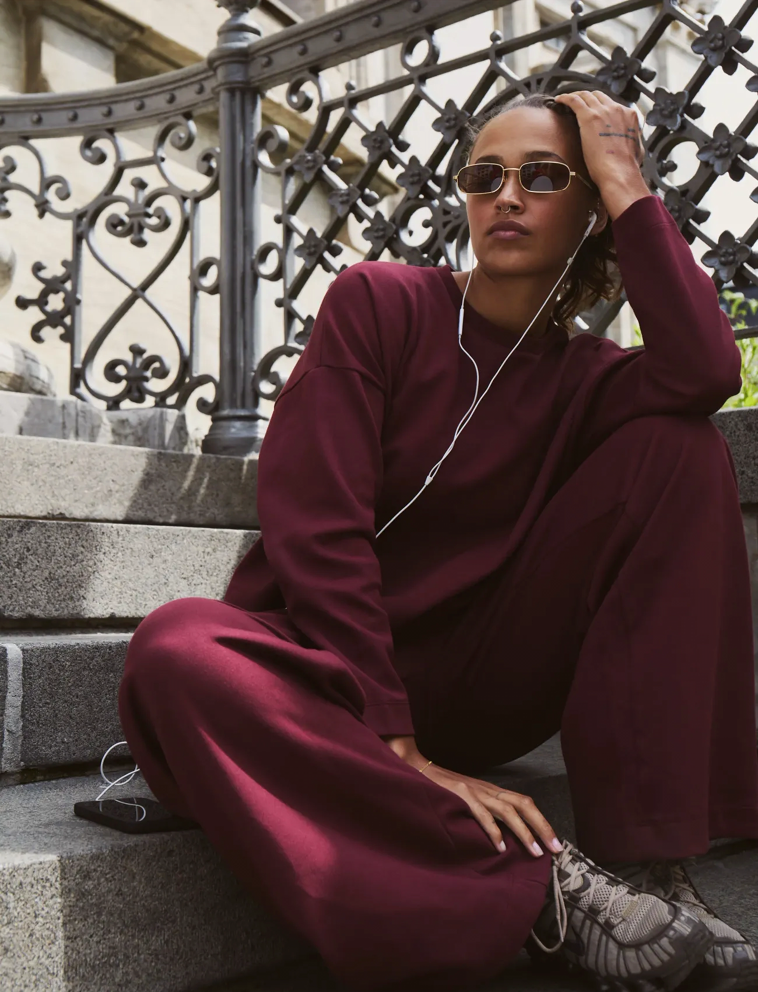 Moonchild Yoga Wear Moonchild Box Sweatpants - Trainingshosen - BURGUNDY / burgundy