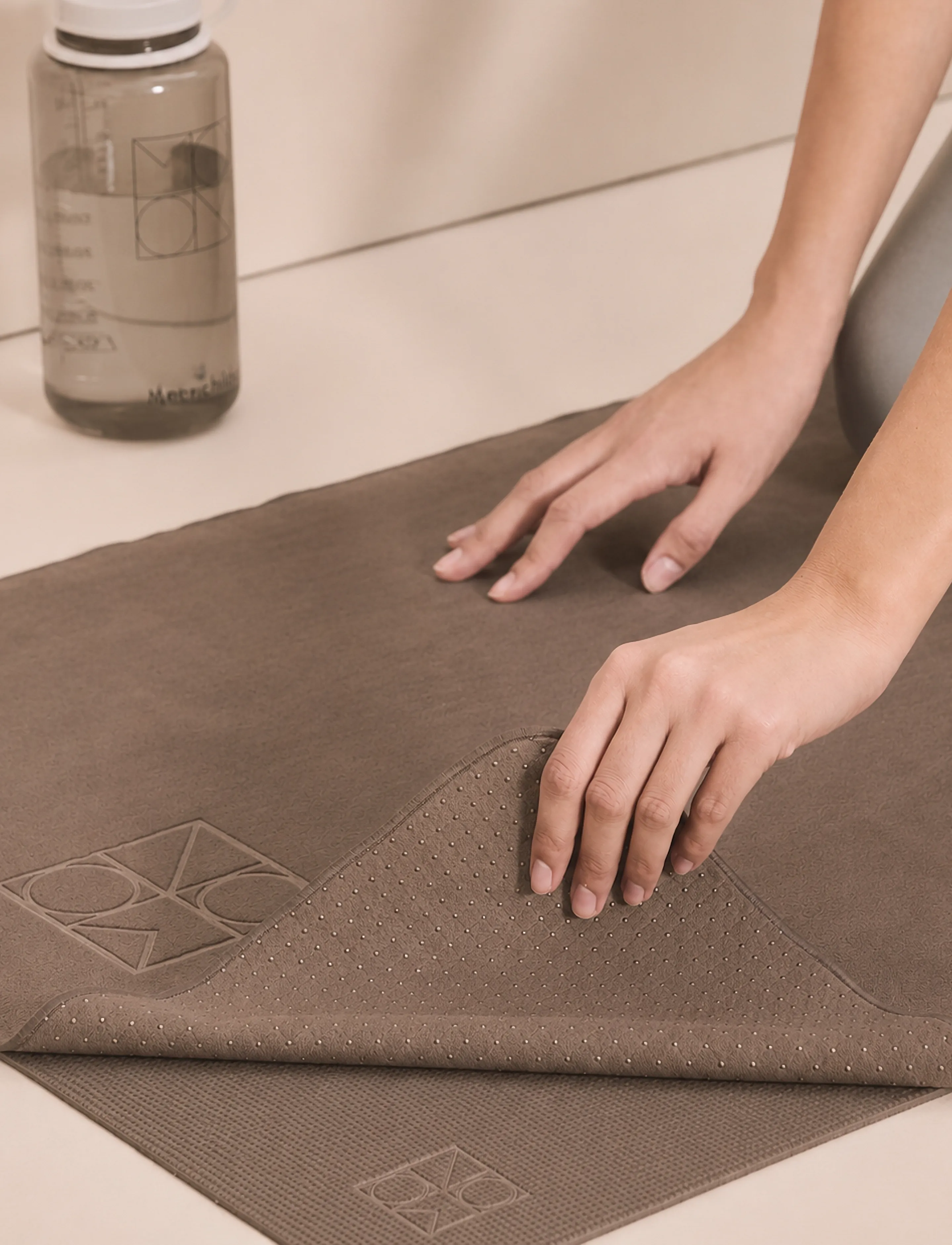 Moonchild Yoga Wear Moon Hot Yoga Towel, Kvinder, Hot Yoga Håndklæde, Brun, Str: 180X 61CM