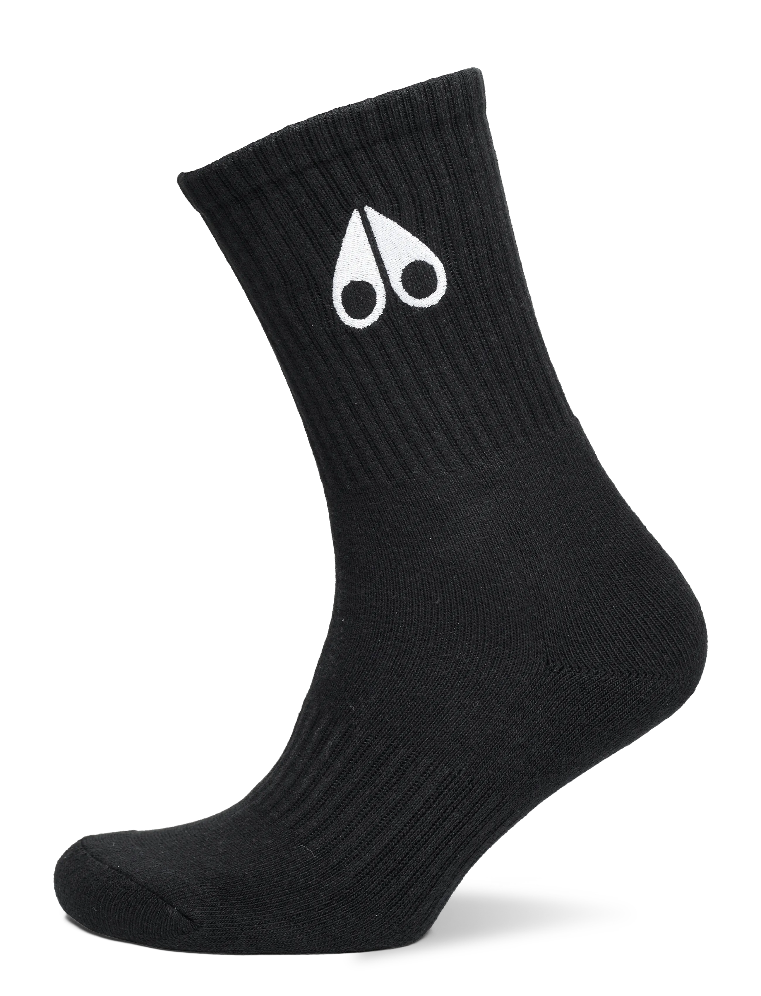 Moose Knuckles LOGO ICON SOCKS - Moose Knuckles - BLACK W/ WHITE LOGO / black