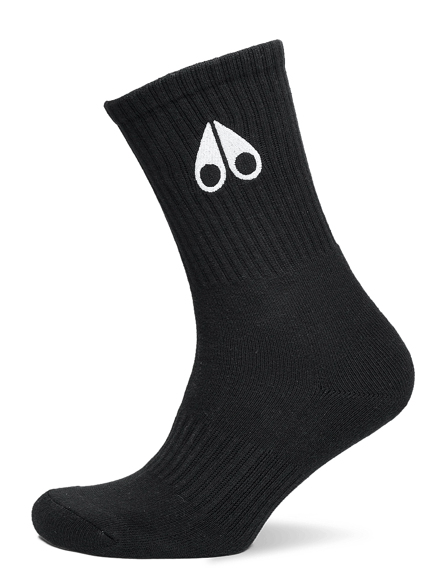 Moose Knuckles - LOGO ICON SOCKS - tennissocken - black w/ white logo - 0