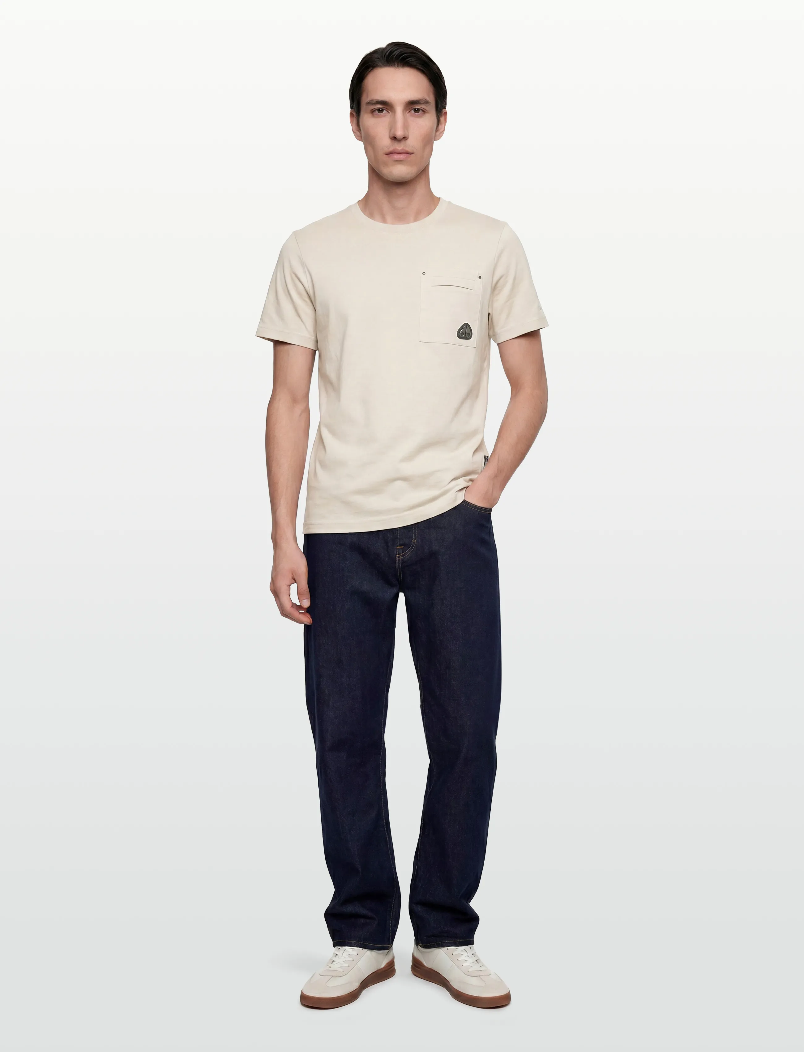 Moose Knuckles Dalon Tee, M, Cream, T-Shirts > Kortærmede, Herre