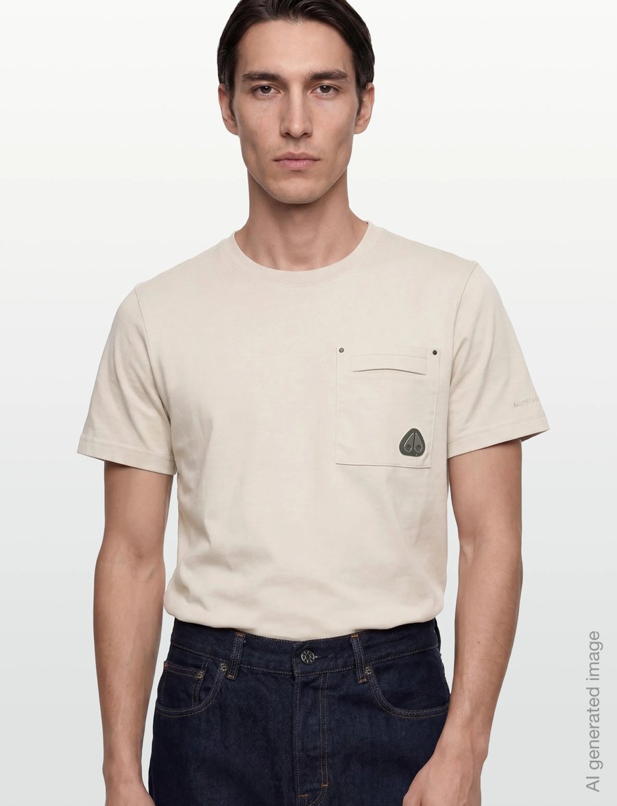 Moose Knuckles - DALON TEE - short-sleeved t-shirts - alabaster - 3