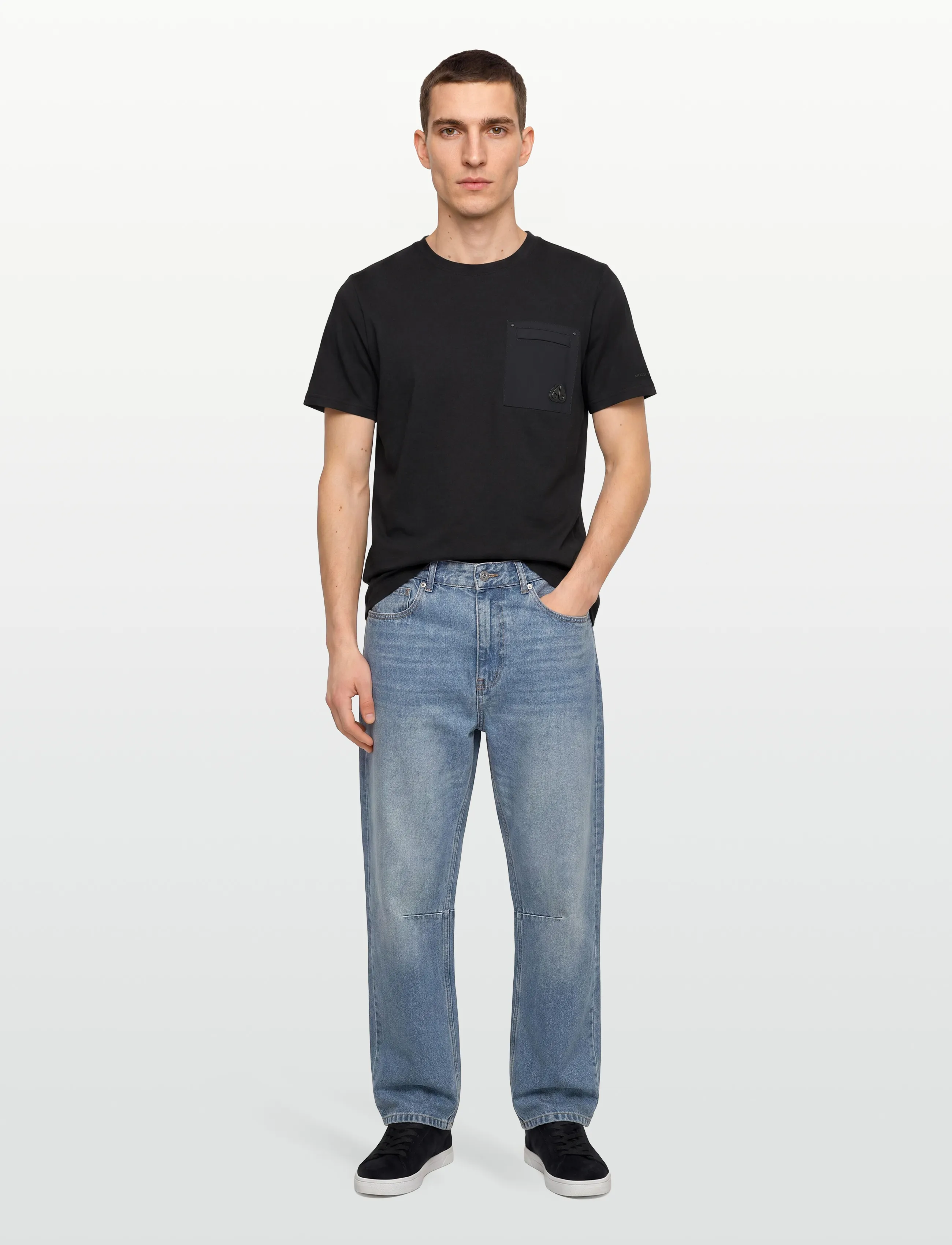 Moose Knuckles Dalon Tee, S, T-shirts, Schwarz - Short-sleeved, Männerswear