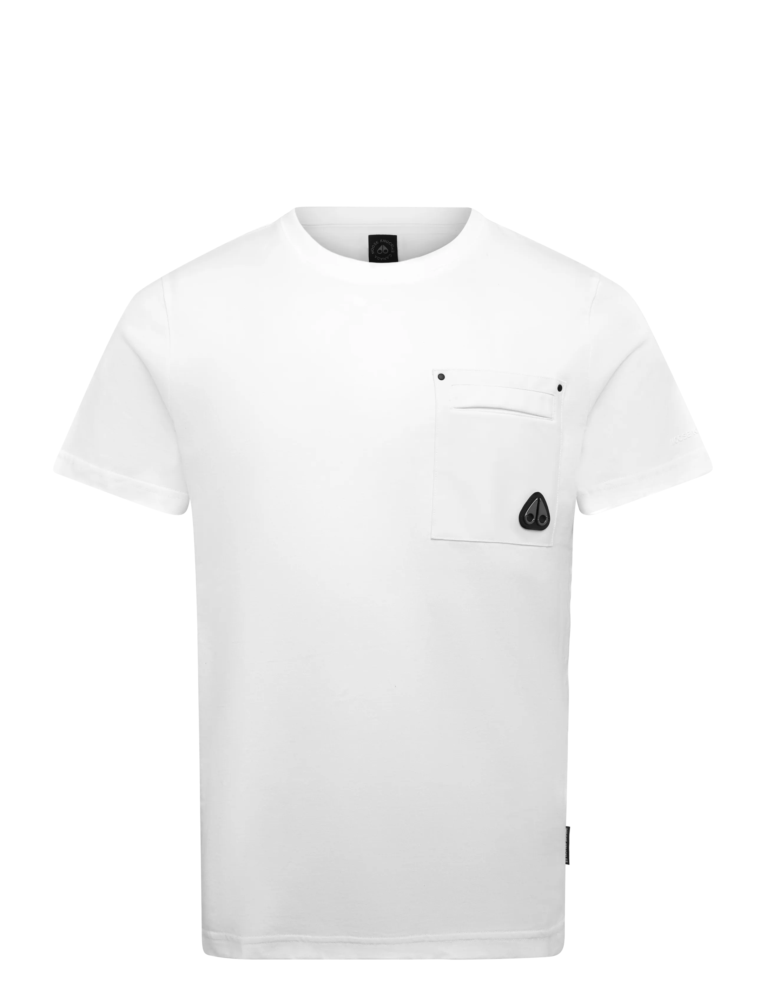 Moose Knuckles Dalon Tee, Herren, Brusttaschen T-Shirt, Weiß, Gr.XL