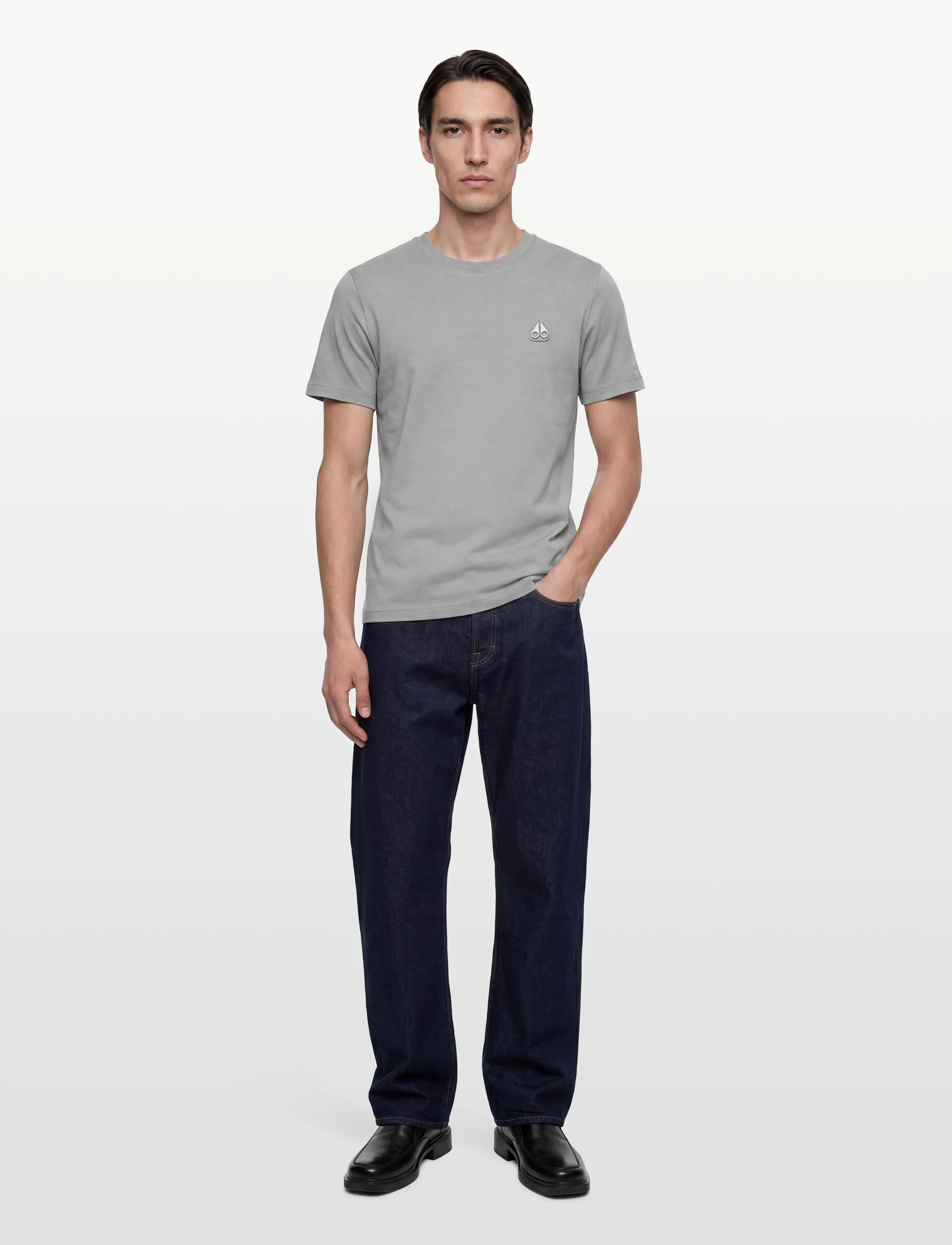 Moose Knuckles CRESCENT TEE - Kurzärmelig - INDUSTRY / grey