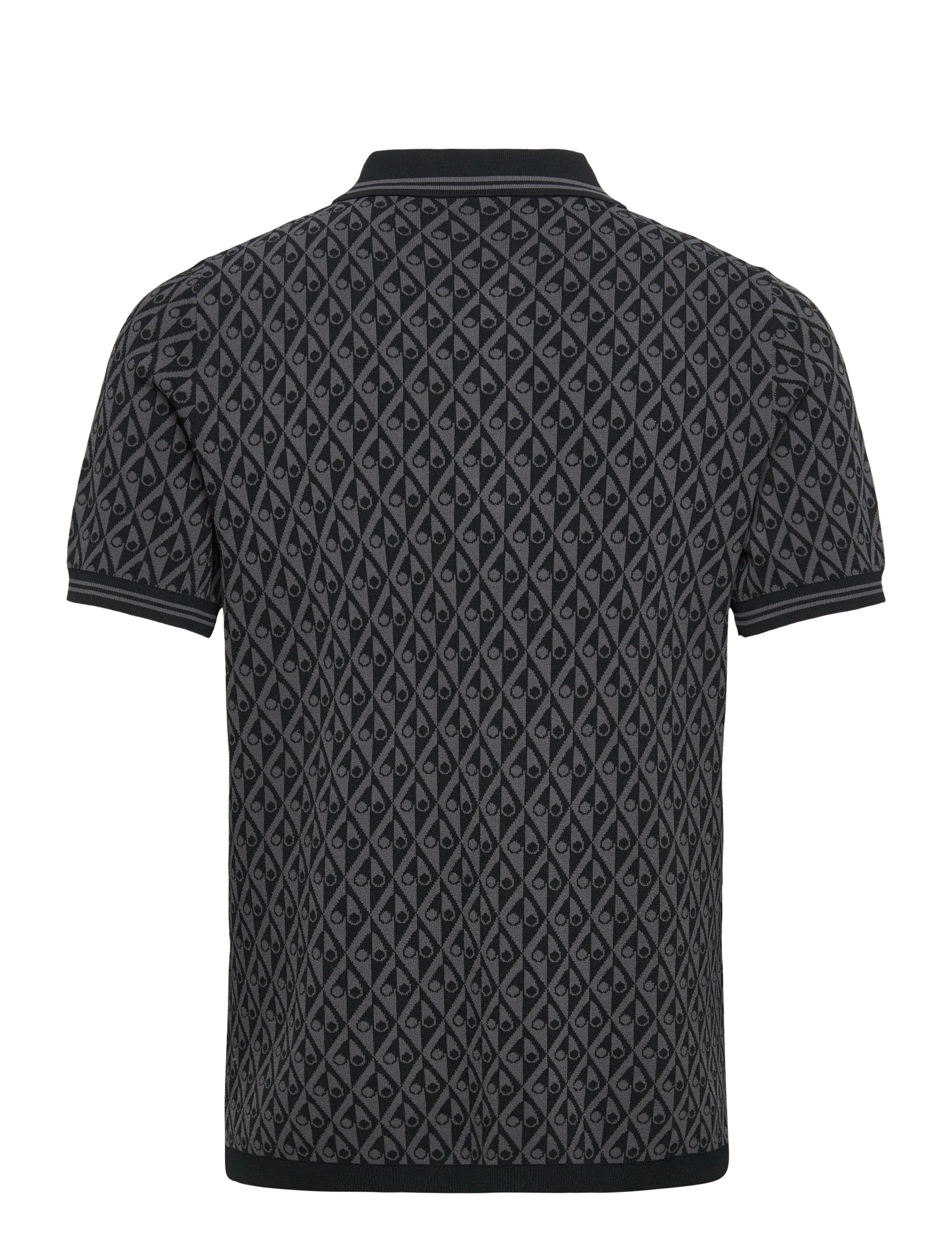 Moose Knuckles - APEX KNIT POLO MONO - short-sleeved polos - black/cement monogram - 2