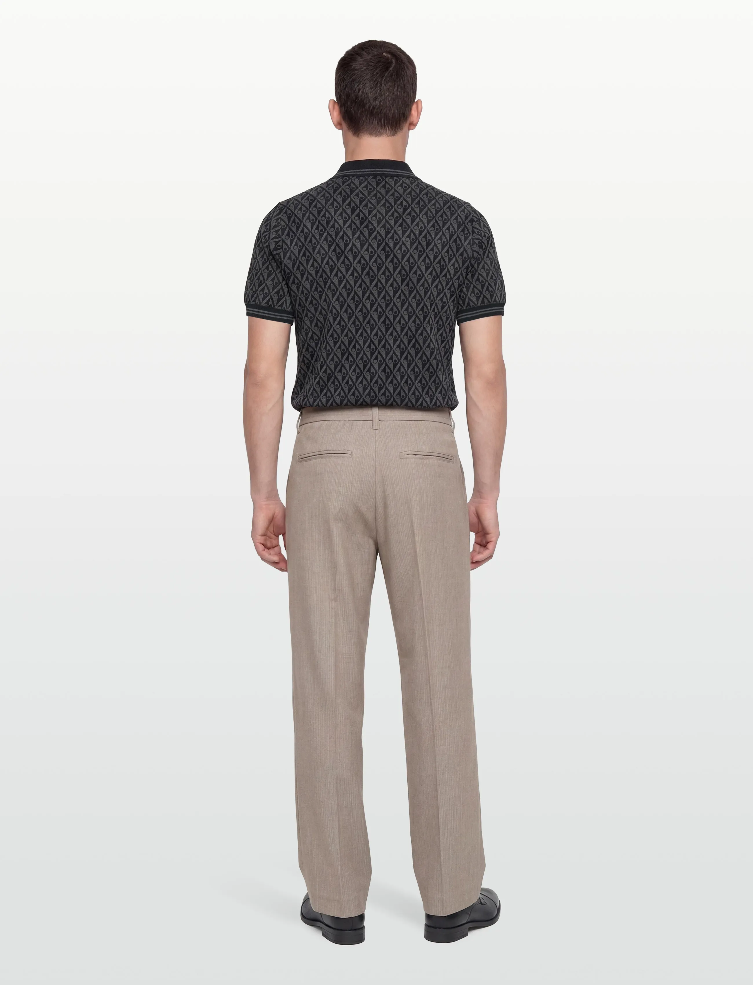Moose Knuckles - APEX KNIT POLO MONO - short-sleeved polos - black/cement monogram - 4