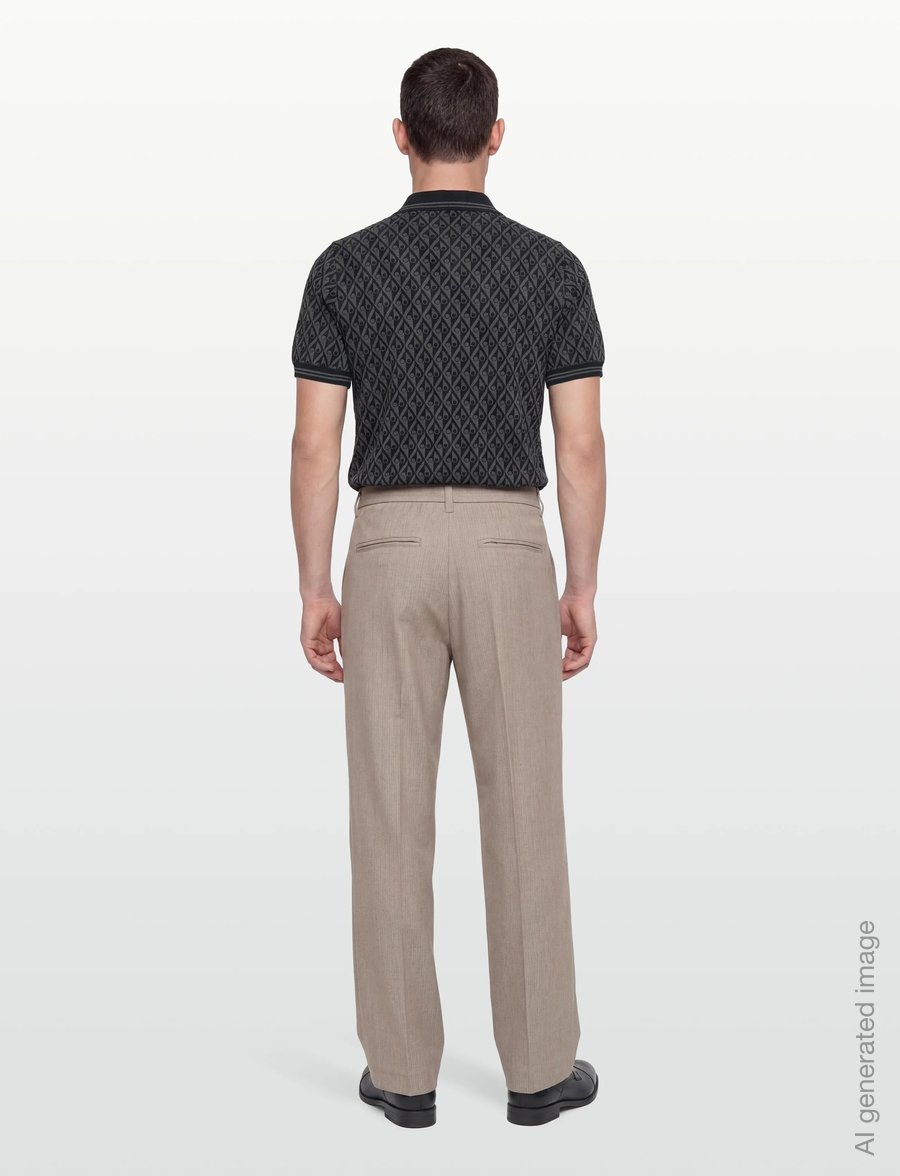 Moose Knuckles - APEX KNIT POLO MONO - kortärmade pikéer - black/cement monogram - 4