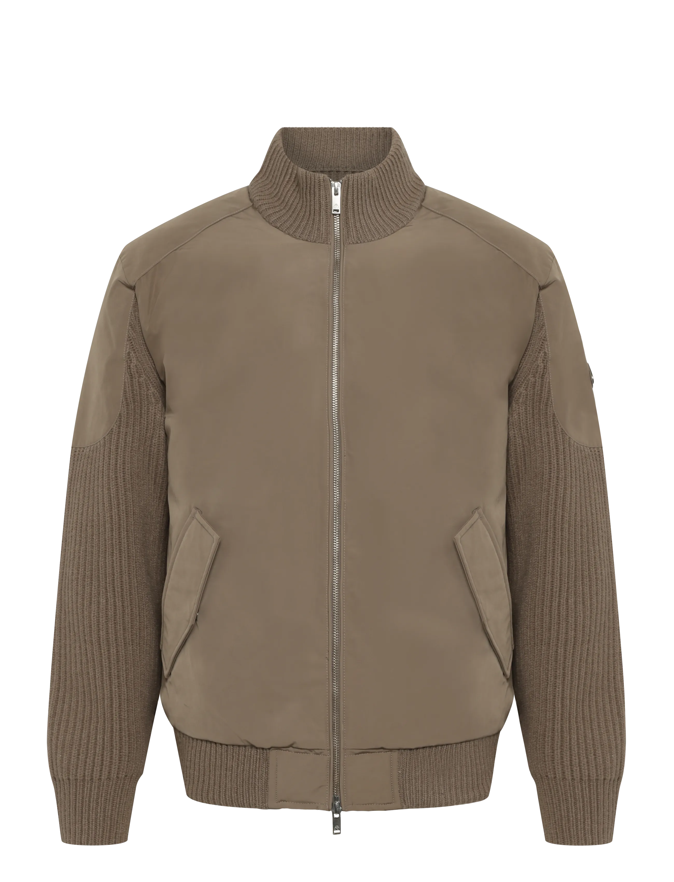 Moose Knuckles MAGNUS KNIT HYBRID - Drabužiai - ASHEN / brown