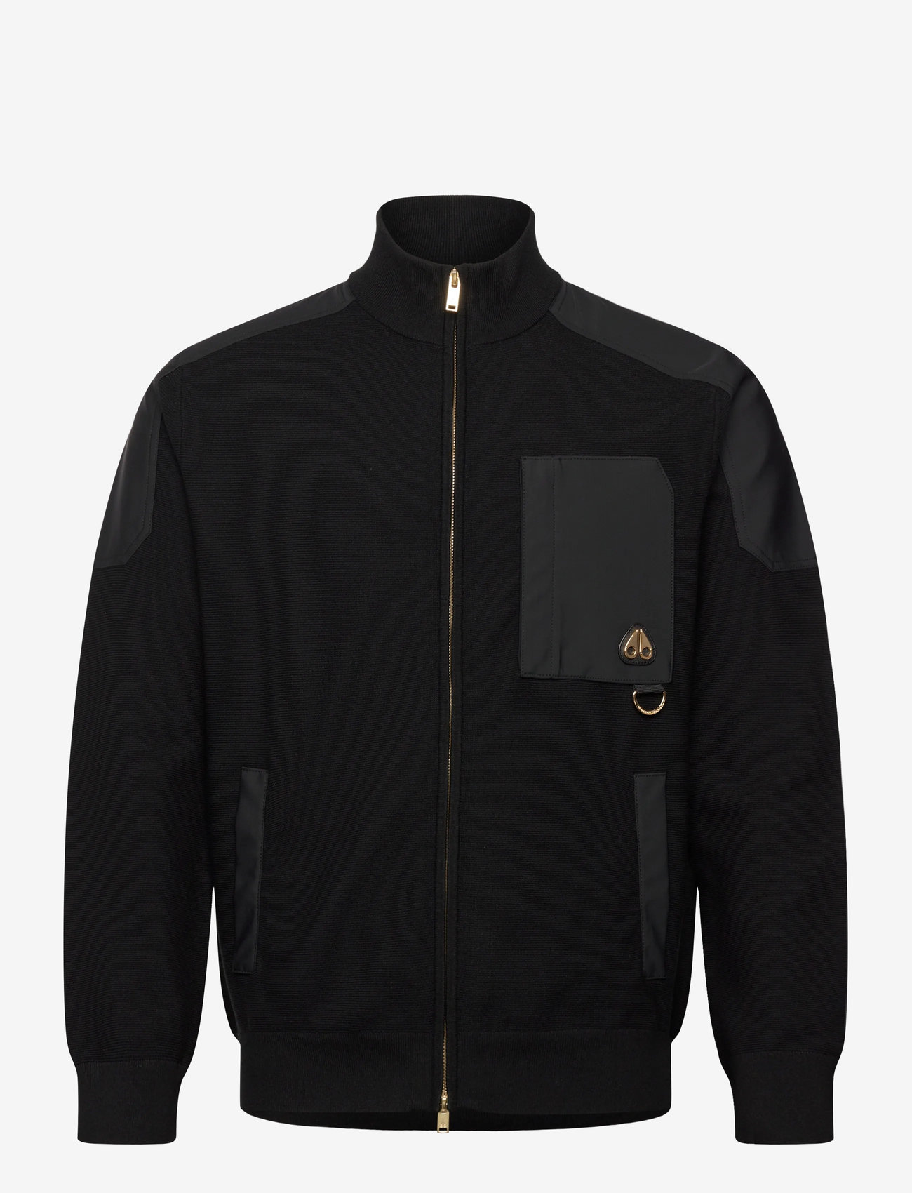 Moose Knuckles - ELOWAN FZIP SWEATER GOLD - full zip tröjor - black - 0