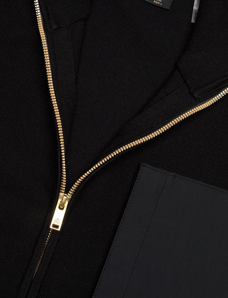 Moose Knuckles - ELOWAN FZIP SWEATER GOLD - pullover mit durchgehendem reißverschluss - black - 2
