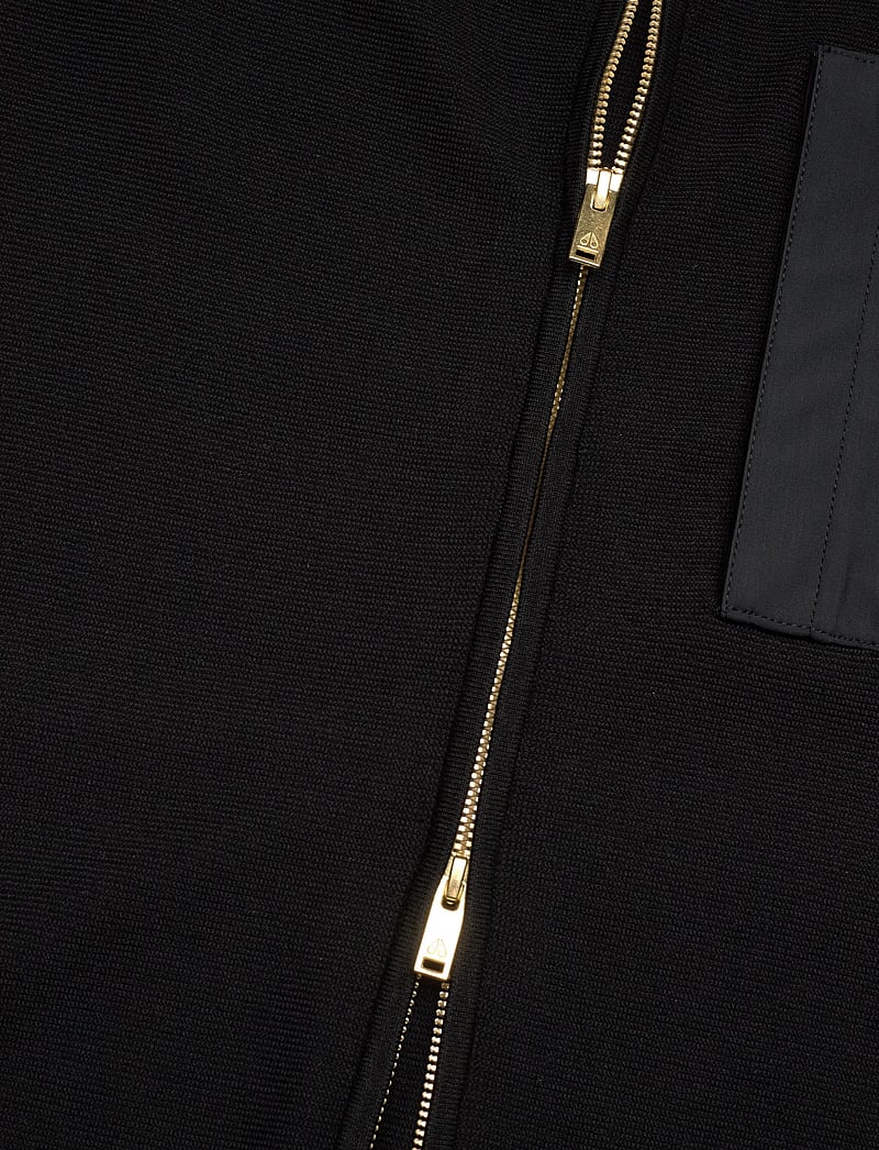 Moose Knuckles - ELOWAN FZIP SWEATER GOLD - pullover mit durchgehendem reißverschluss - black - 4