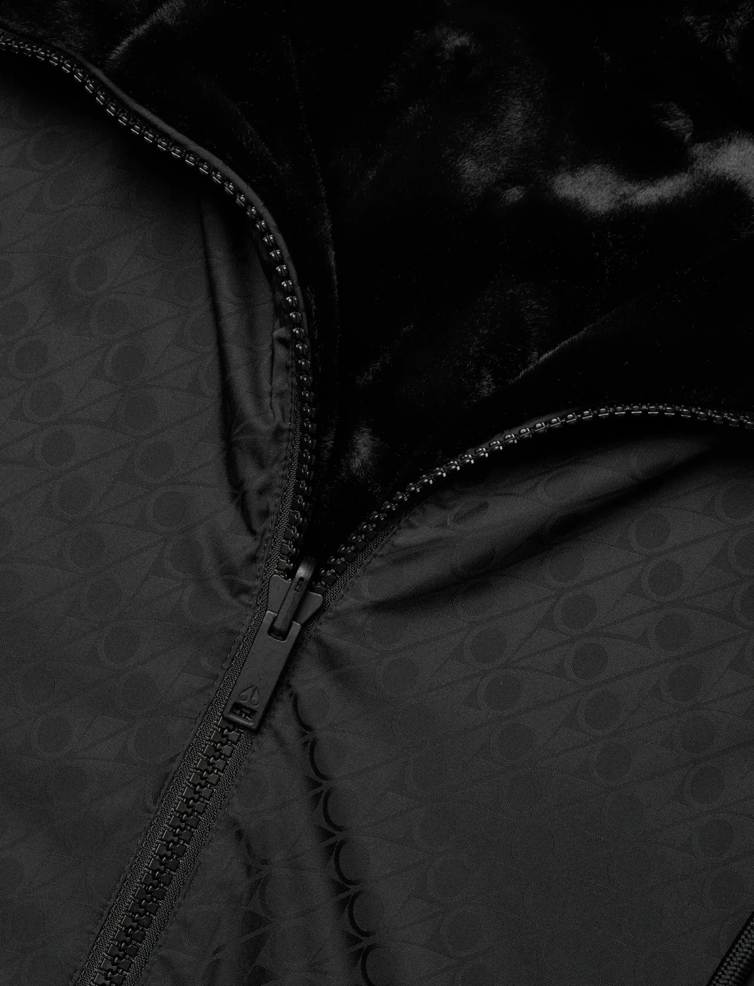 Moose Knuckles - BORDEN MONOGRAM REVERSIBLE BUNNY - frühlingsjacken - black/blk mono - 3