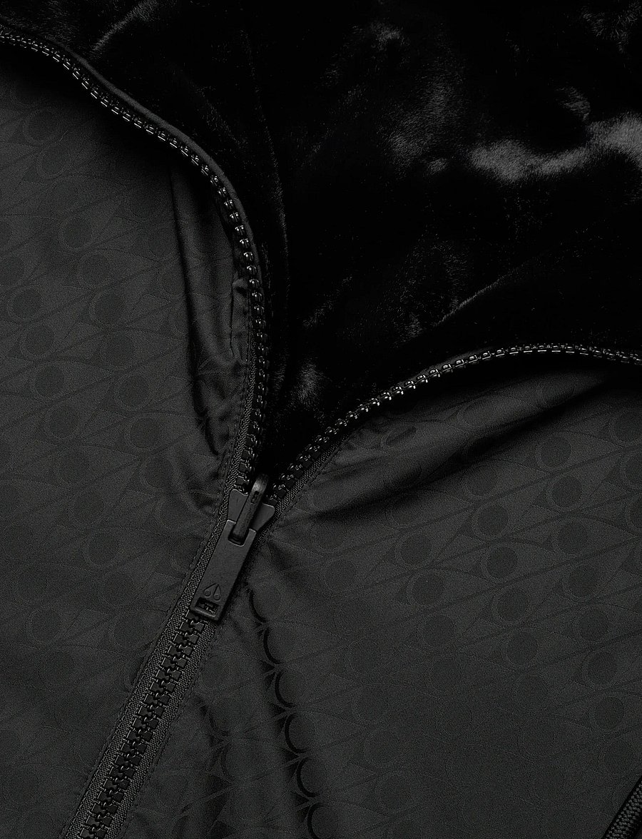 Moose Knuckles - BORDEN MONOGRAM REVERSIBLE BUNNY - höstjackor - black/blk mono - 3