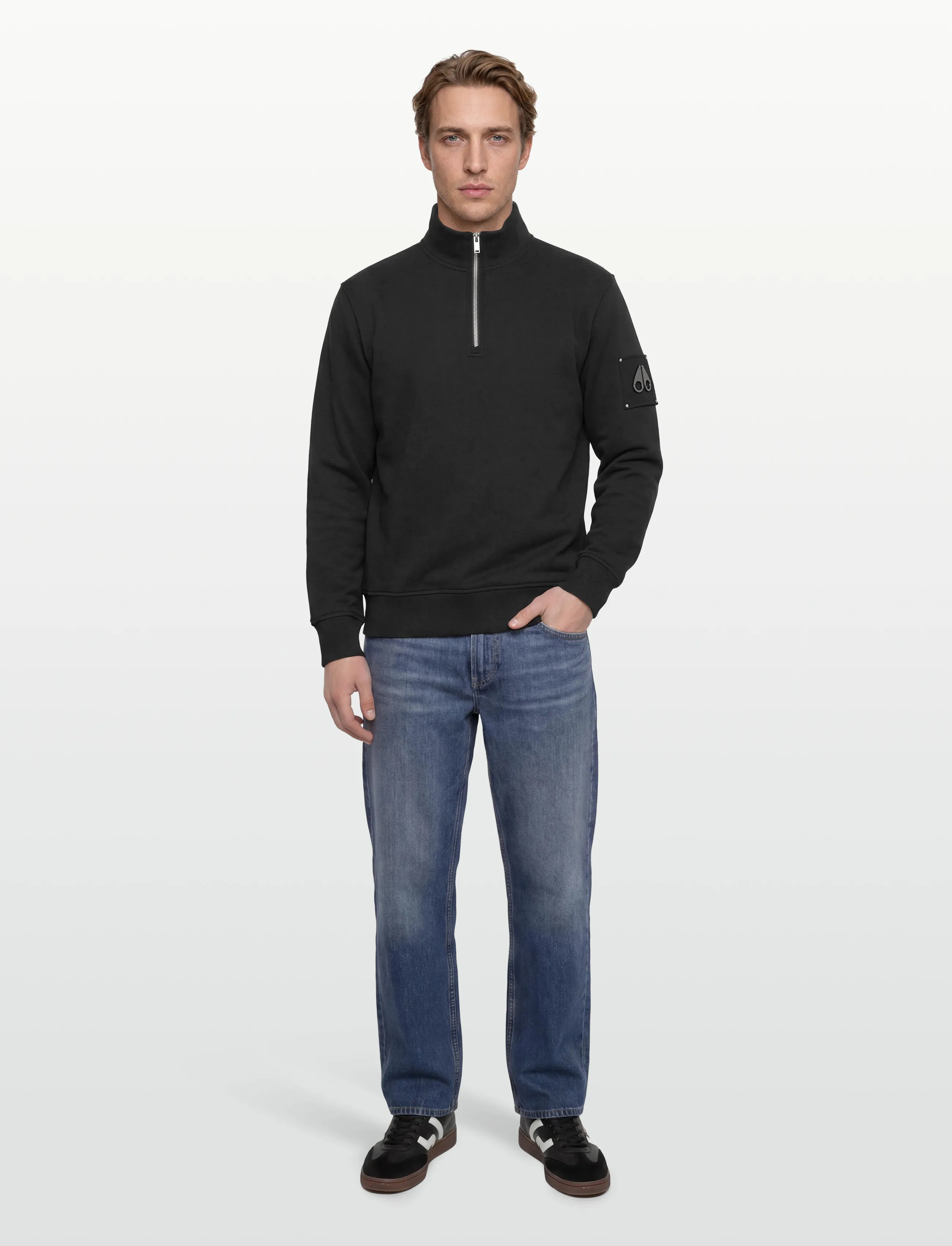 Moose Knuckles HARTSFIELD 1/4 ZIP - Tøj - BLACK / black