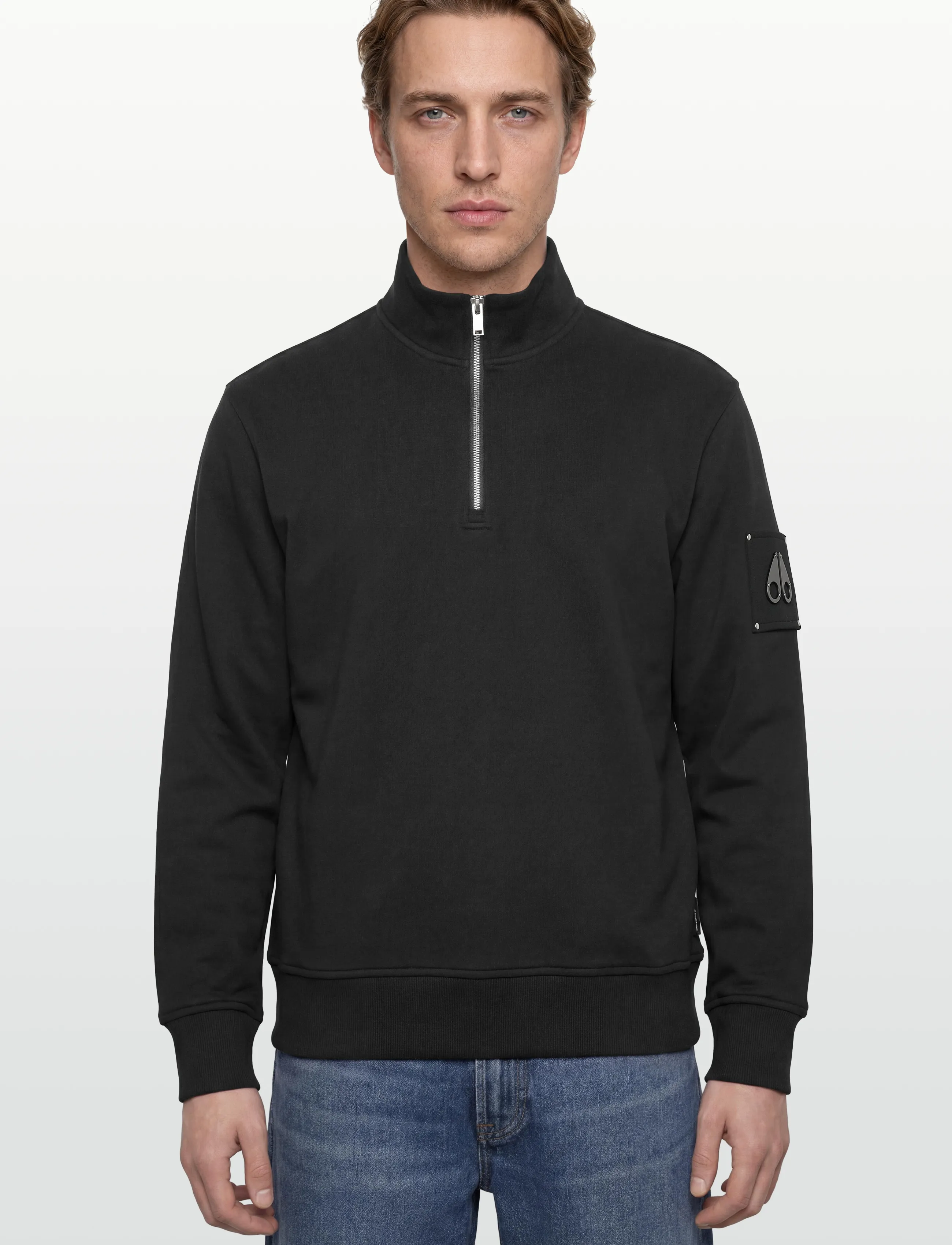 Moose Knuckles - HARTSFIELD 1/4 ZIP - medvilniniai megztiniai - black - 3
