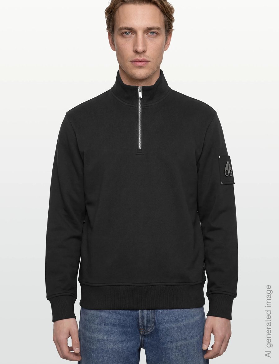 Moose Knuckles - HARTSFIELD 1/4 ZIP - sweats - black - 3