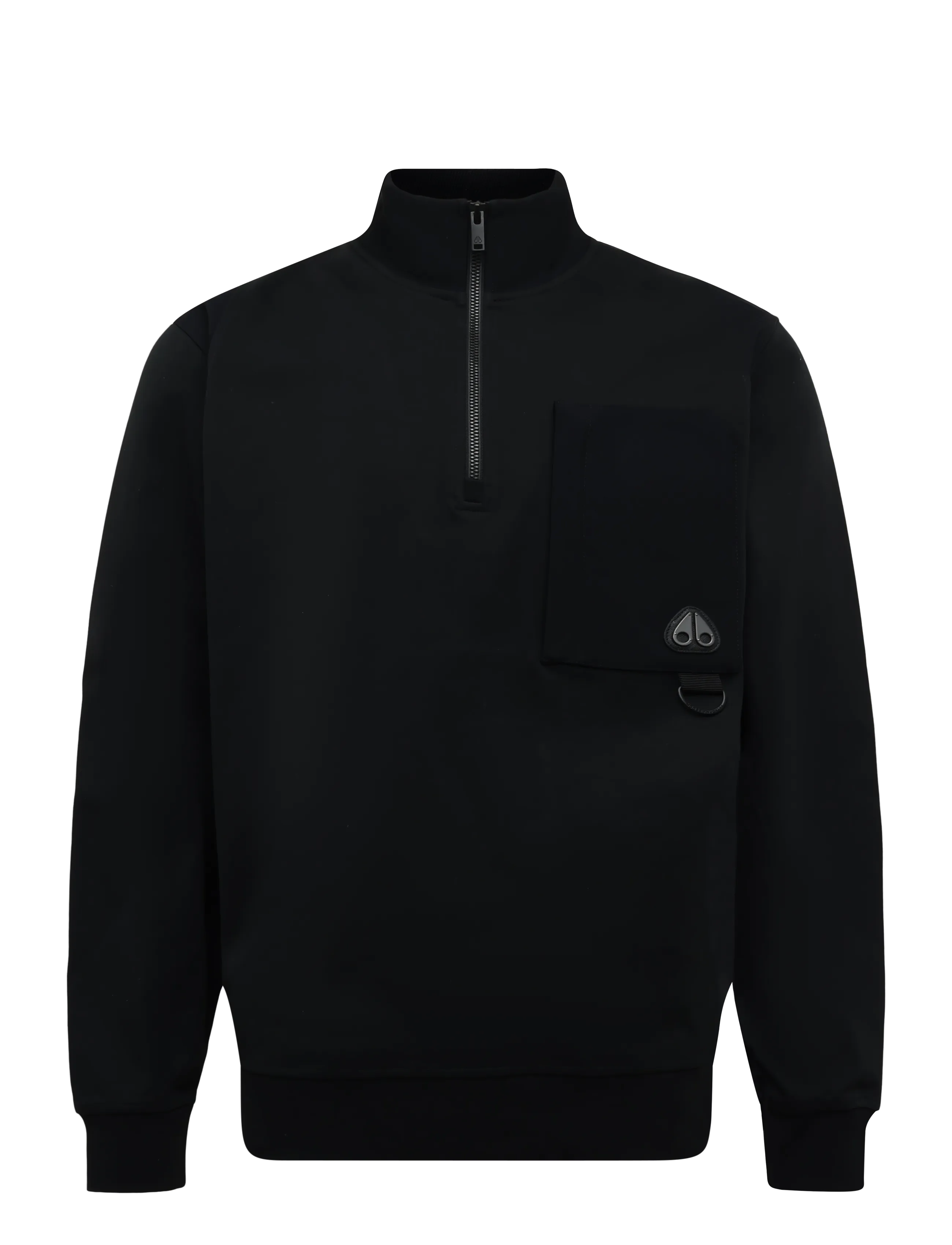 Moose Knuckles DALON 1/4 ZIP - Dressipluusid ja pusad - BLACK / black