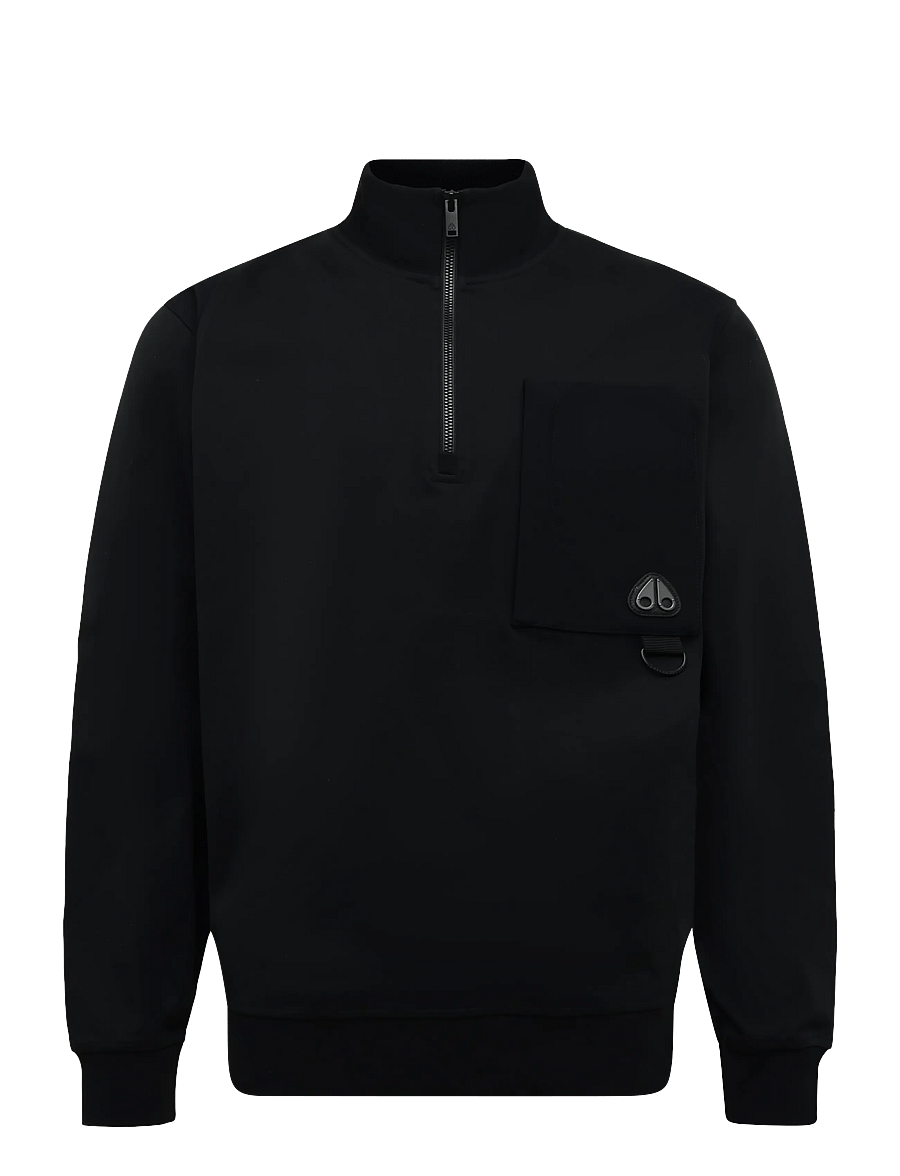Moose Knuckles - DALON 1/4 ZIP - poolpika lukuga džemprid - black - 0