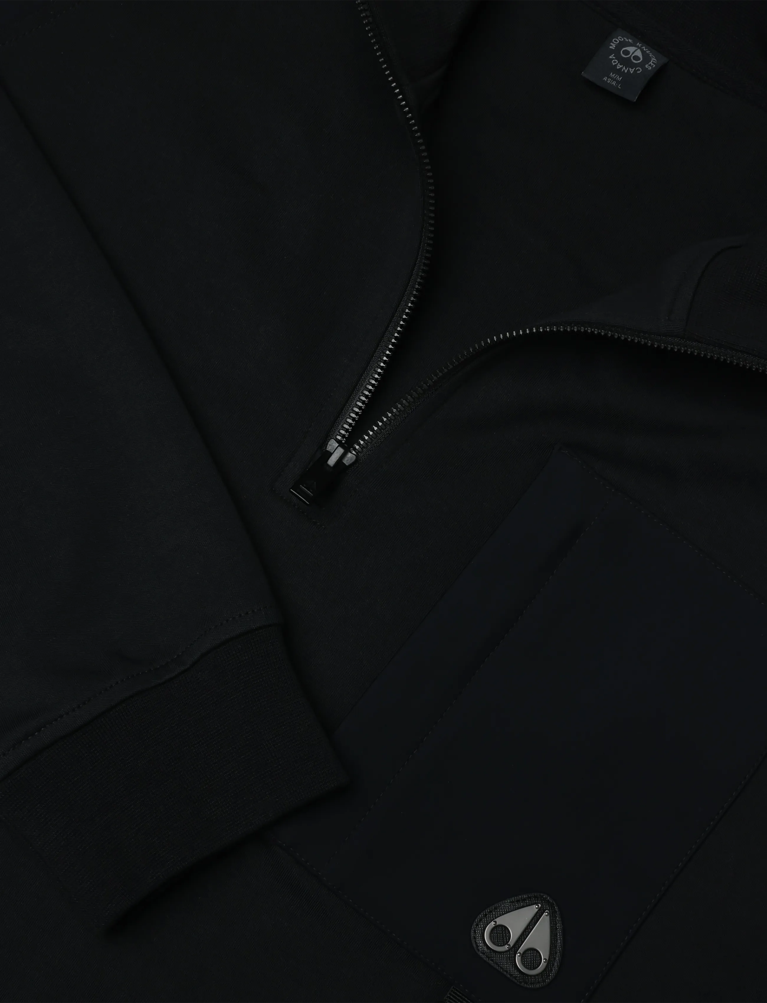 Moose Knuckles - DALON 1/4 ZIP - poolpika lukuga džemprid - black - 2