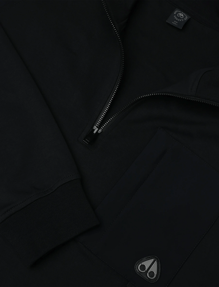 Moose Knuckles - DALON 1/4 ZIP - poolpika lukuga džemprid - black - 2