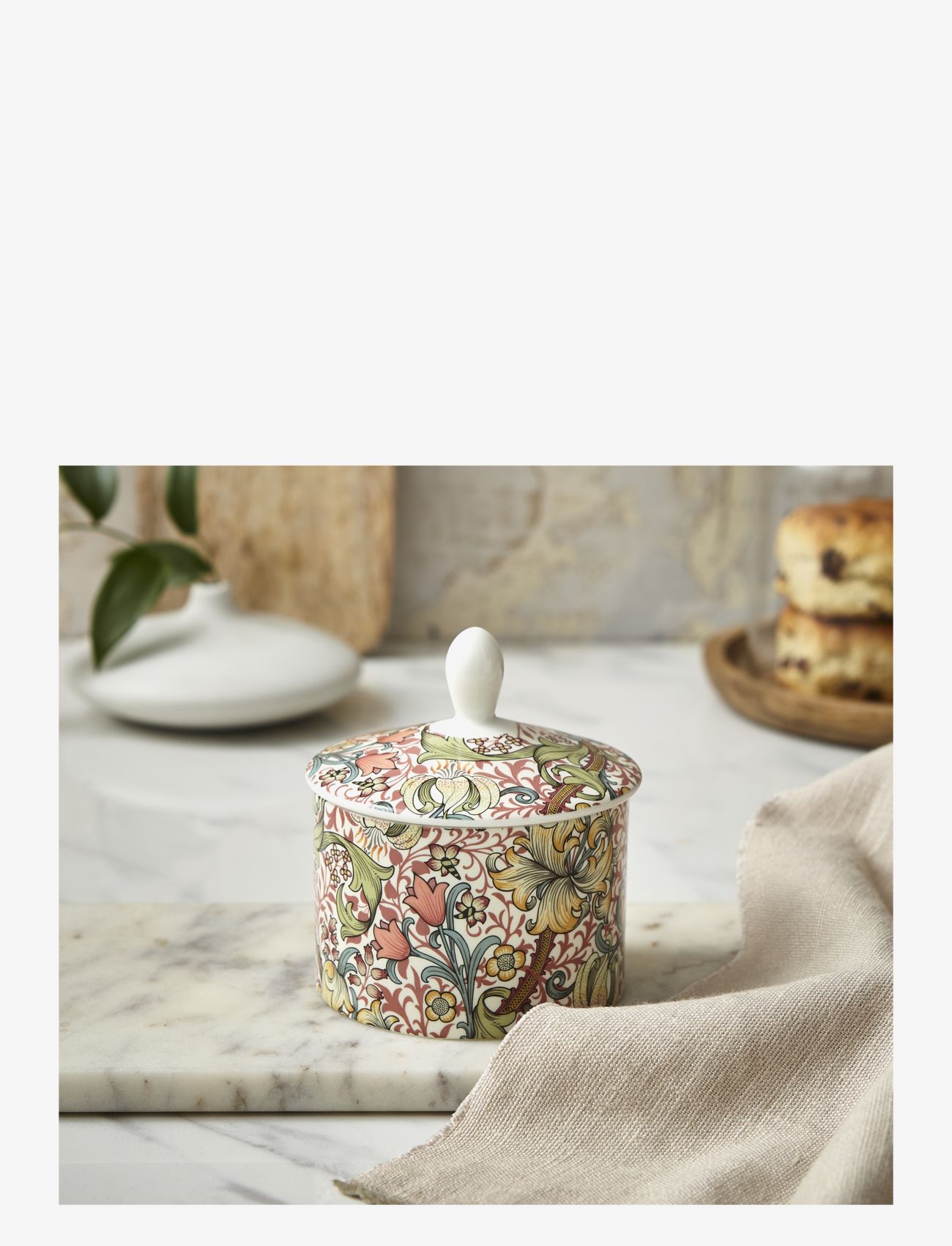 Morris & Co - Covered Sugar Bowl - Golden Lily 0.2L - sukkerskåler - multi - 5