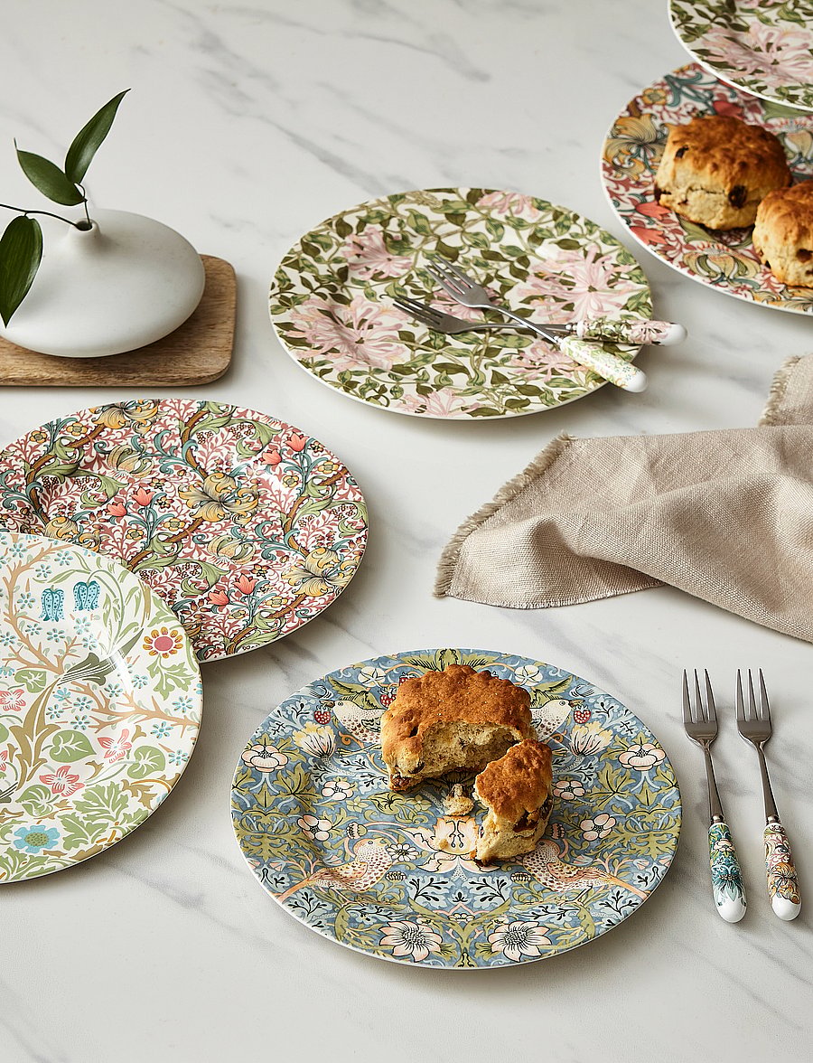Morris & Co - William & Morris Plate set of 4-pack 20cm - frühstücksteller - multi - 0