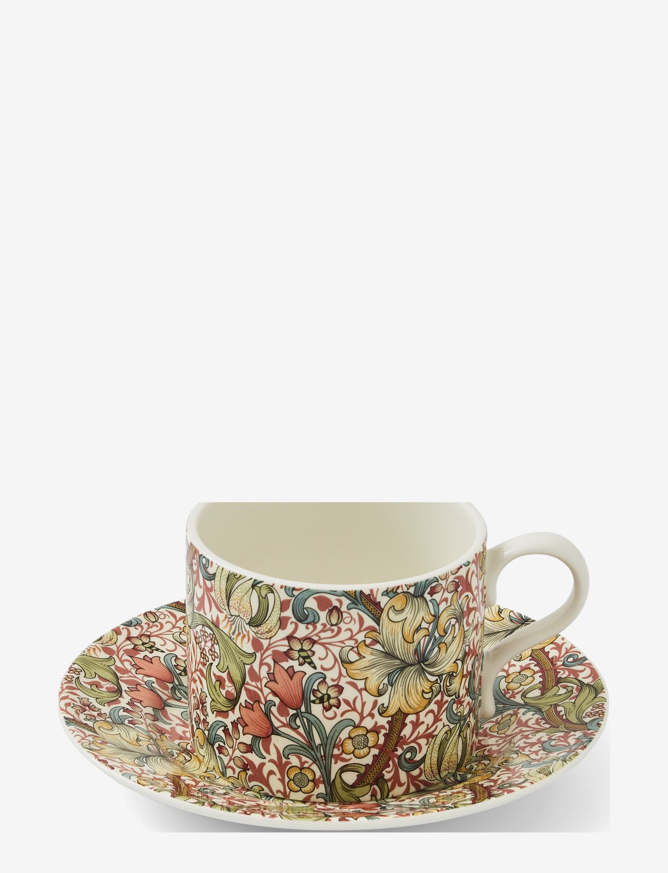 Morris & Co William & Morris Teacup & Saucer – Golden Lily 0.28L, Tea Kop, Multi/mønstret, Str: 28 CL