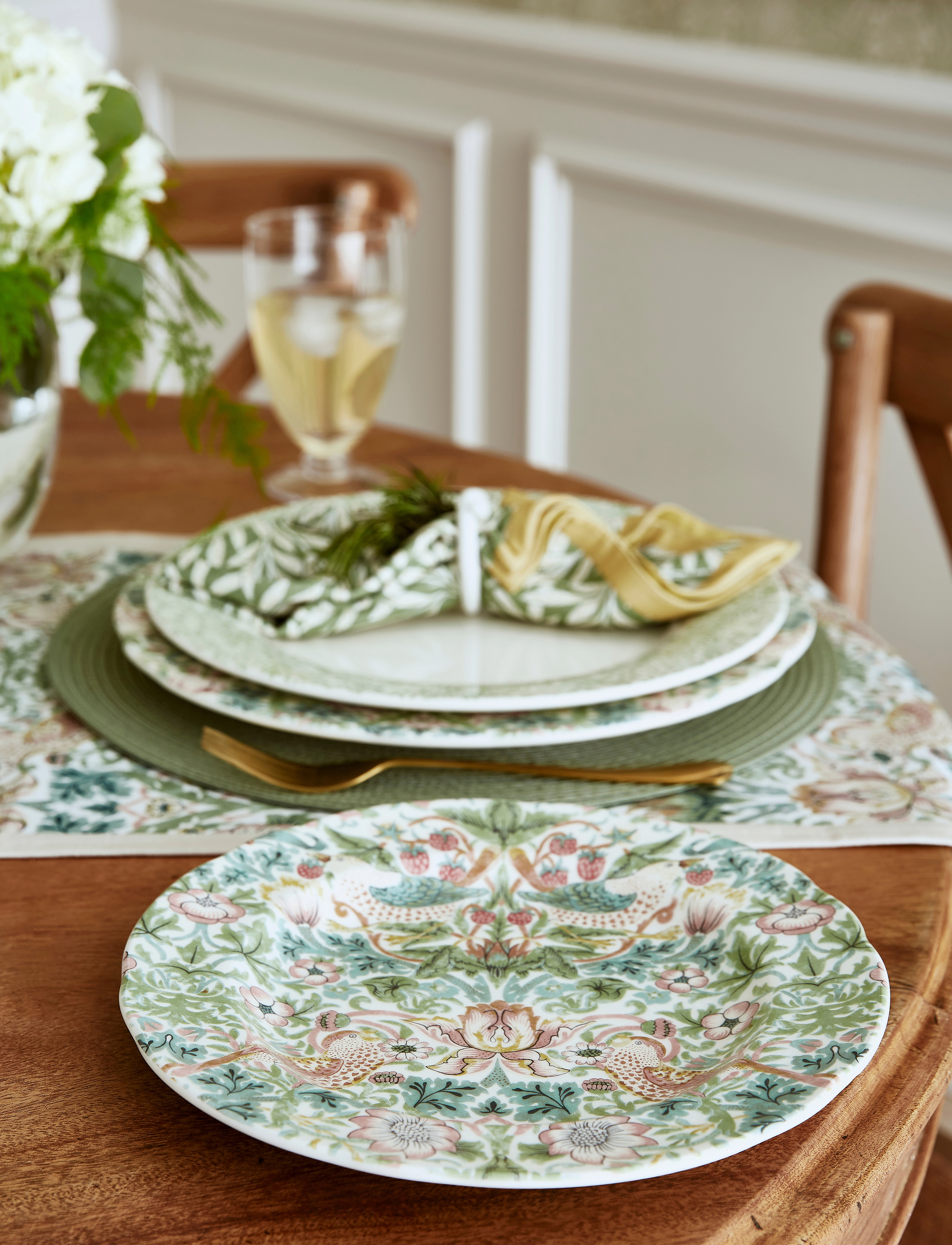 Morris & Co Plate S.thief 4-Pack, Ø 23 cm, Plates, Mehrfarbig/gemustert - Dinner Homeware