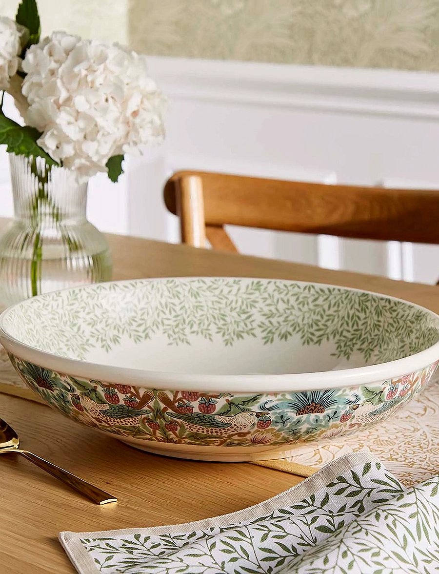 Morris & Co - Morris & Co Low Bowl - Standen/Strawberry Thief - serveerimisnõud - mixed - 0