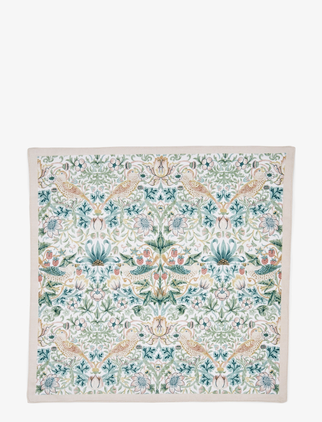 Morris & Co - Morris & Co Napkins Strawberry Thief 2-p - lín- og bómullarservíettur - multi - 1