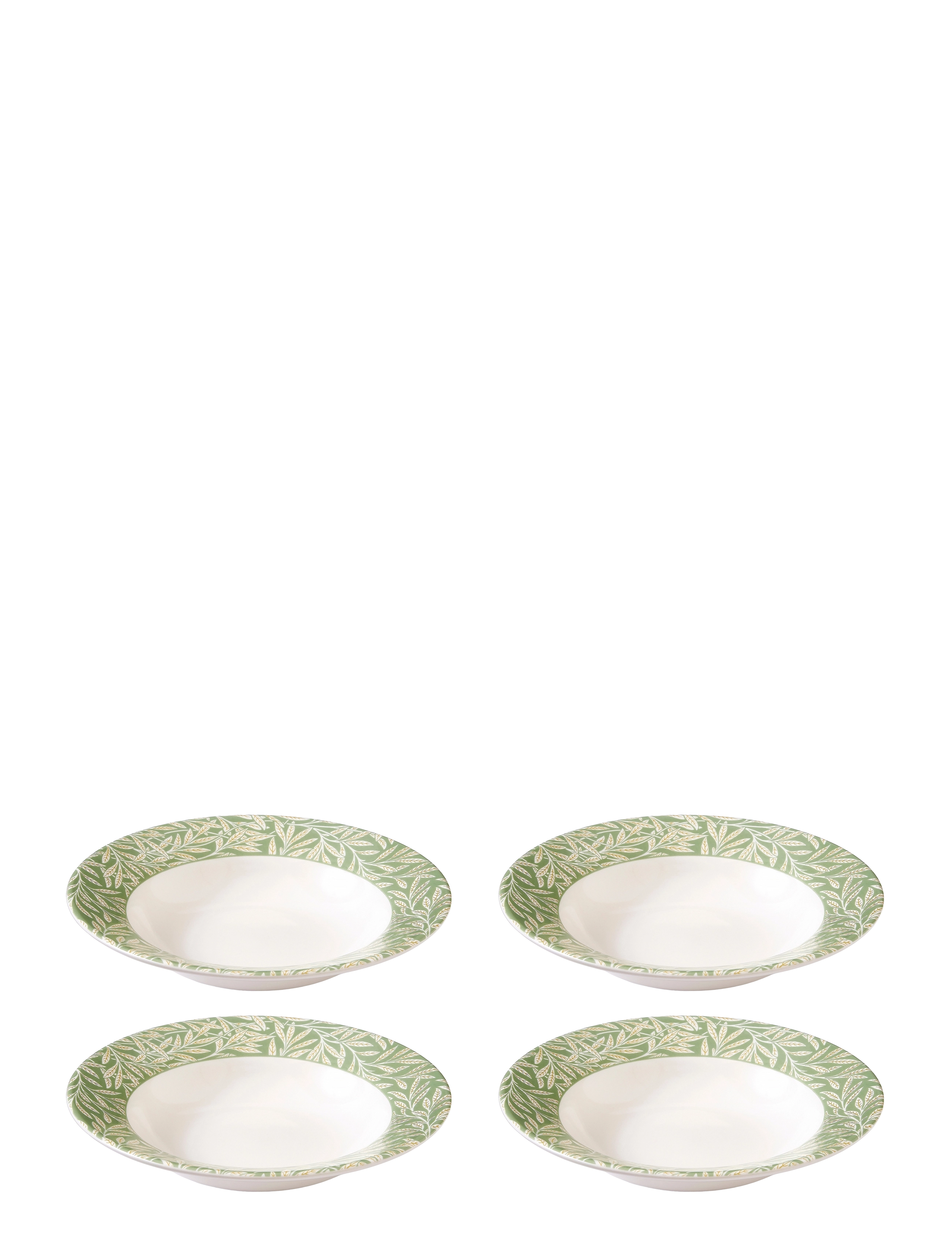 Morris & Co Pasta Bowl Willow 4-Pack, Pasta Plade, Grøn, Str: Ø 26.5 CM