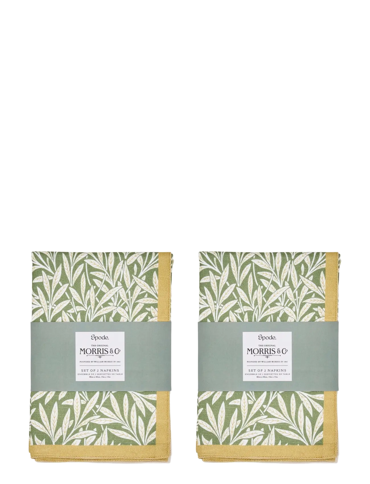 MORRIS & CO Morris & Co Napkins Willow 2-P Grün - 40X40CM - Unisex